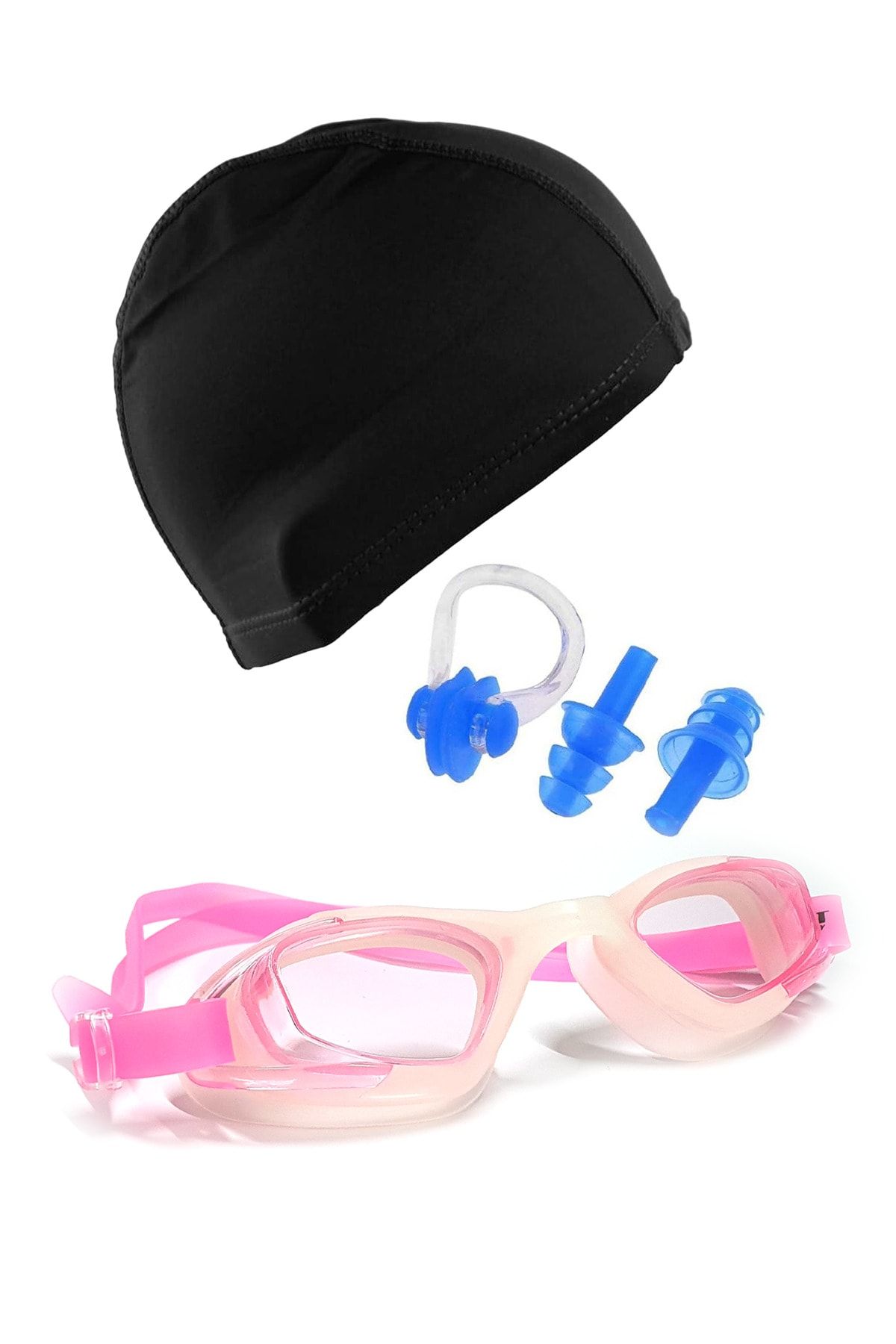 Tosima Yetişkin Silikon Yüzücü Gözlüğü Li,kra Bone Kulak Tıkacı Ve Burun Klipsi Seti Full Set