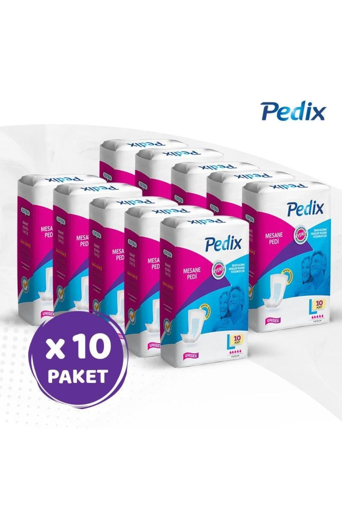 PEDİX Mesane Pedi Unısex Büyük Boy Large (L) 10x10 100 Adet