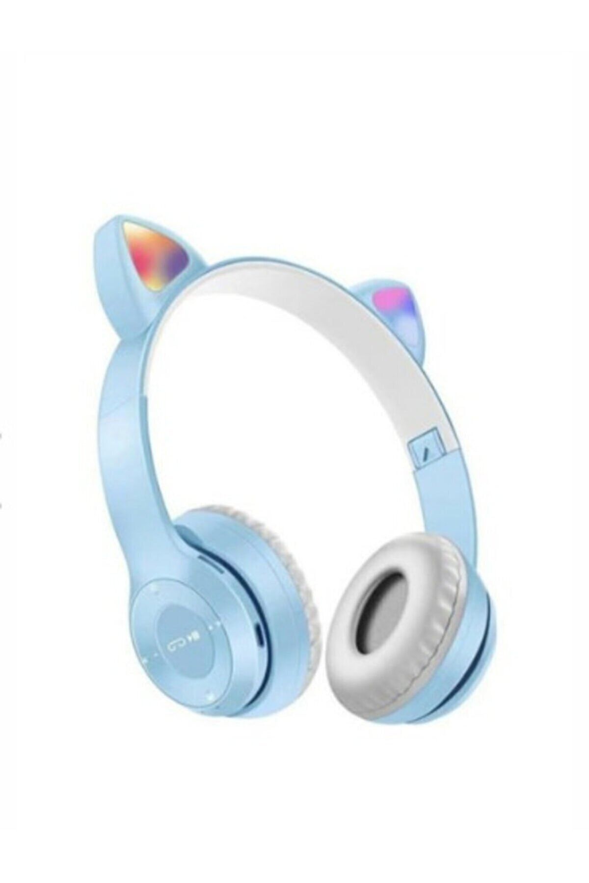 Branzino P47m Kedili Katlanabilir Kulak Üstü Kablosuz Bluetooth 5.0 Kulaklık Ledli Genç Kız Kadın