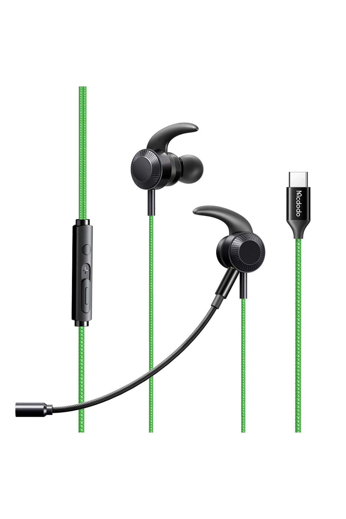 Mcdodo Hp-1341 Ayrılabilir Mikrofonlu Type-c Girişli Dijital Oyun Kulaklığı 1.2m-yeşil