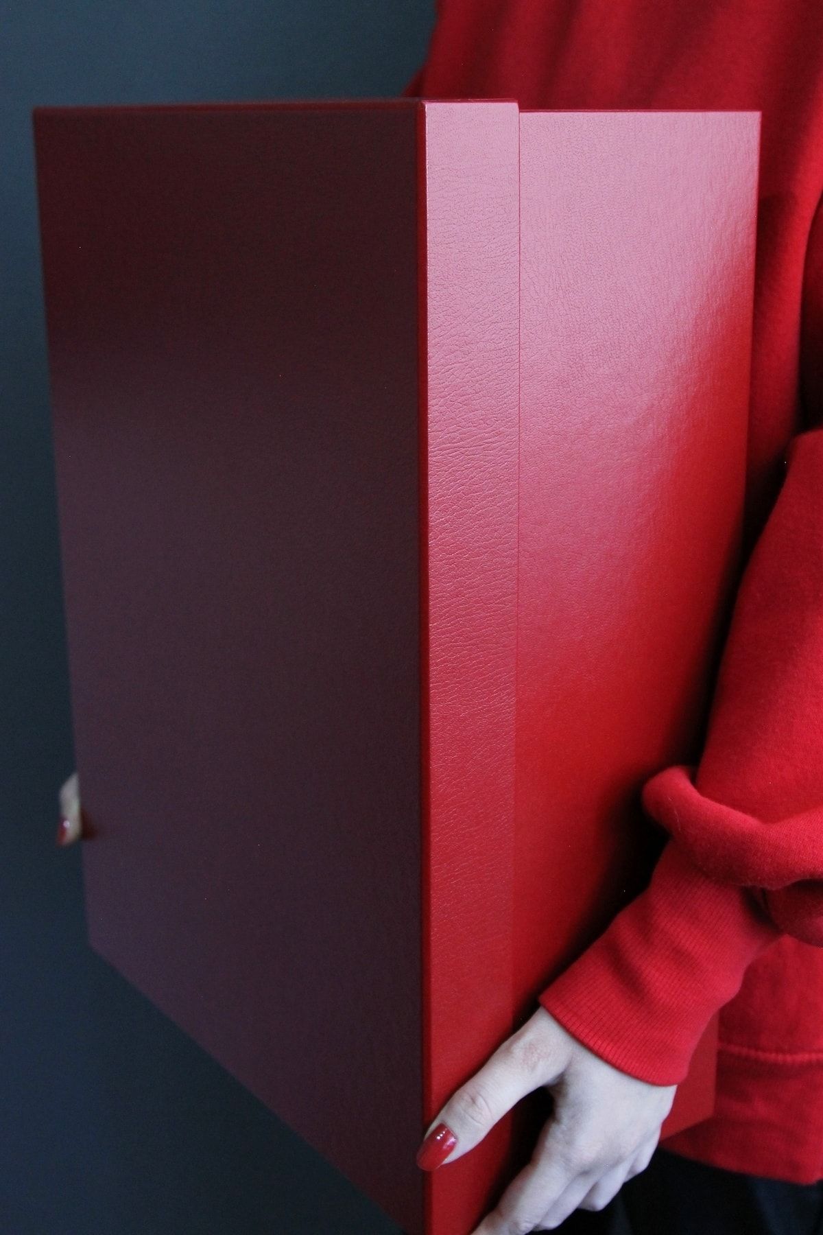 CHANZA HOME Kırmızı Büyük Kutu Sert Kalın Kutu Hediye Kutusu Saklama Kutusu 44,5 X 32 X 16