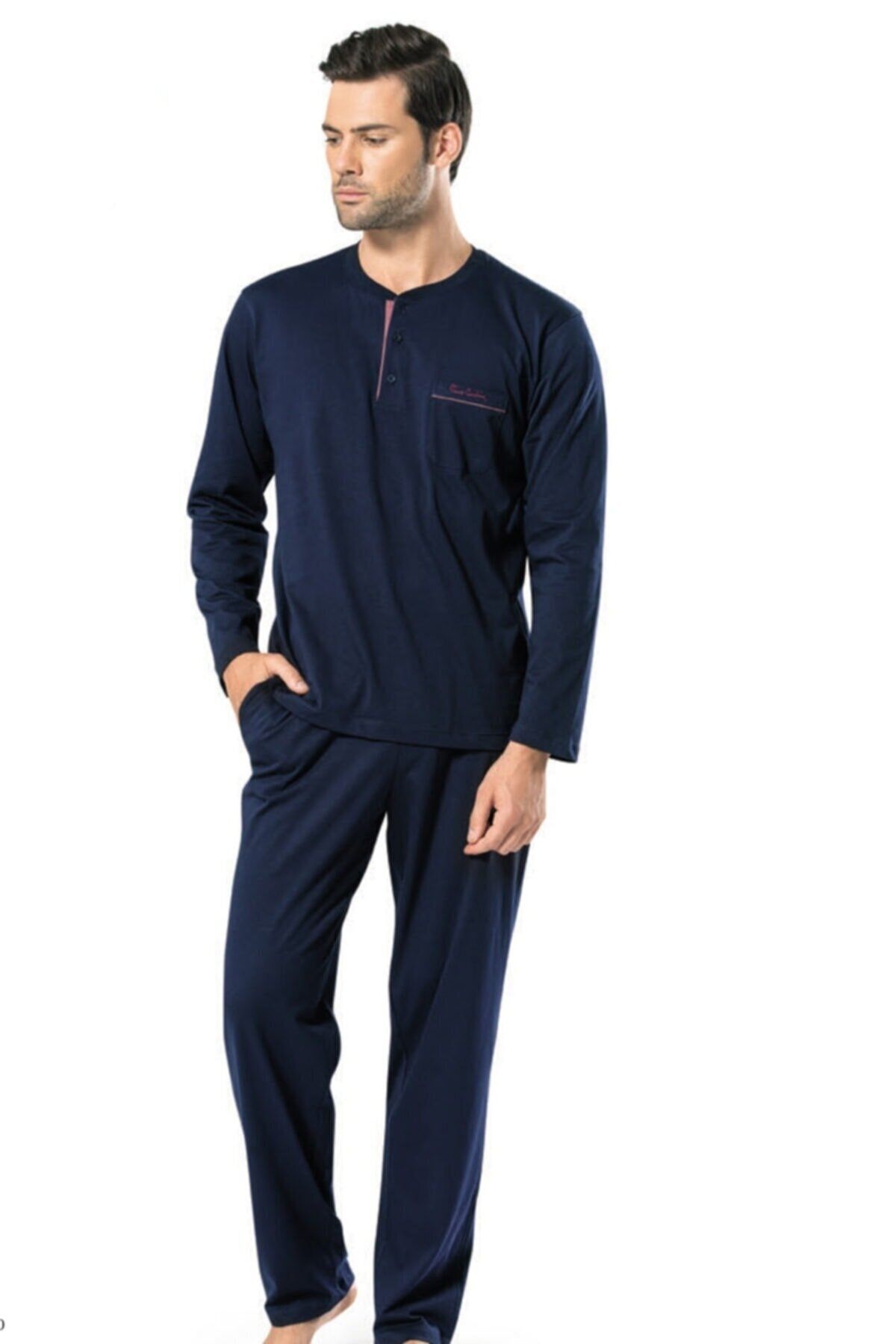 Pierre Cardin %100 Pamuk Erkek Uzun Kol Çeyizlik Kutulu Pijama Takım