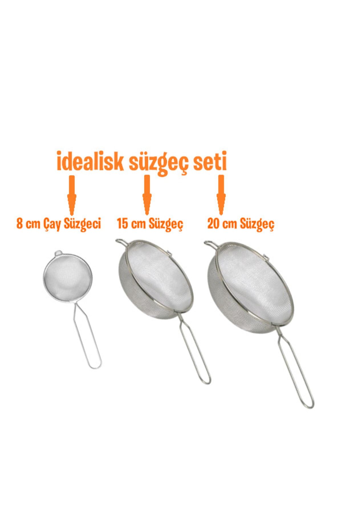 IKEA Idealisk Süzgeç Seti, Çay Süzgeci + 15 Cm Süzgeç + 20 Cm Süzgeç