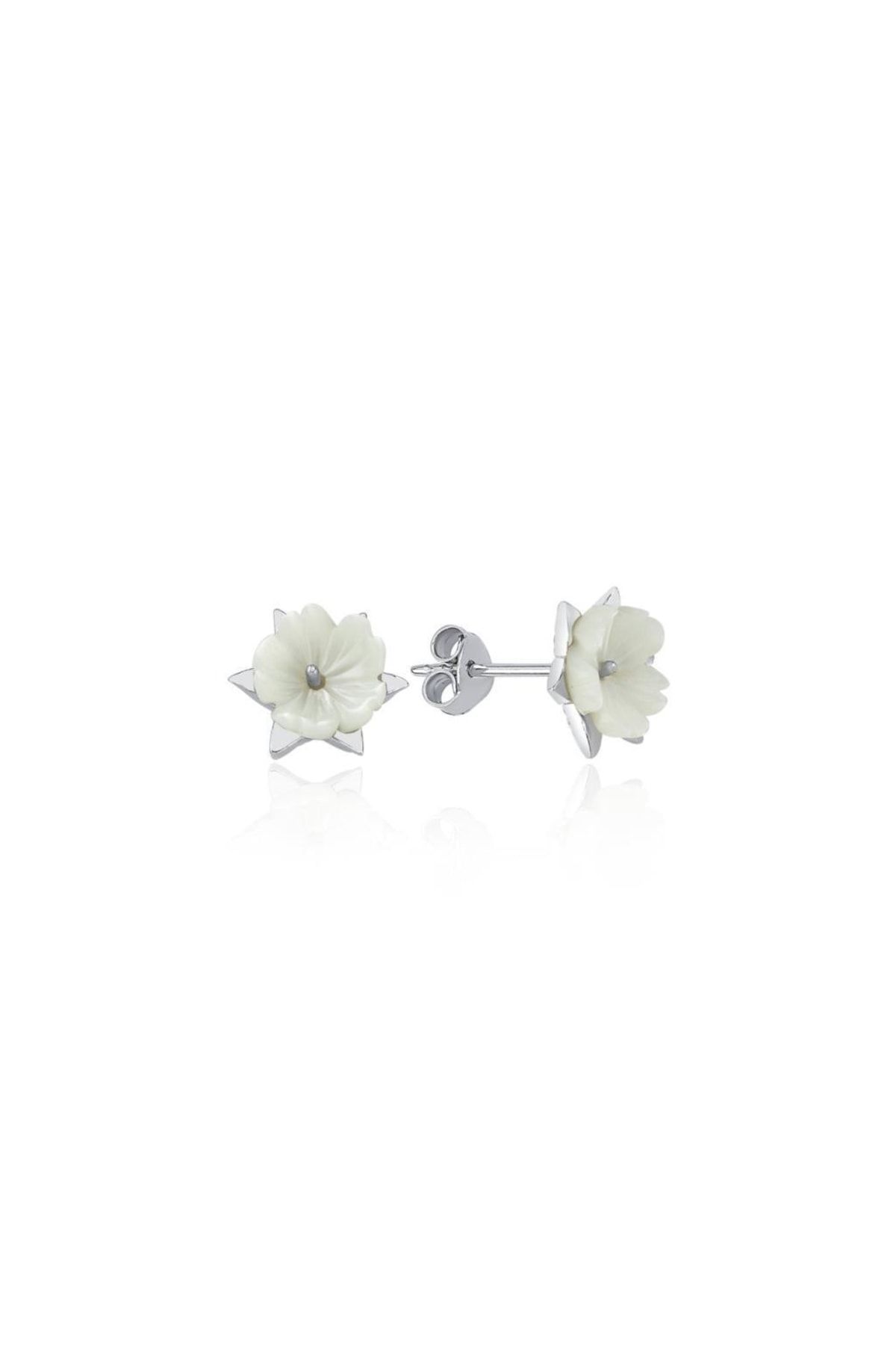 Mia Vento Parıltılı Manolya Çiçeği Yıldızı Flowers Gümüş Küpe