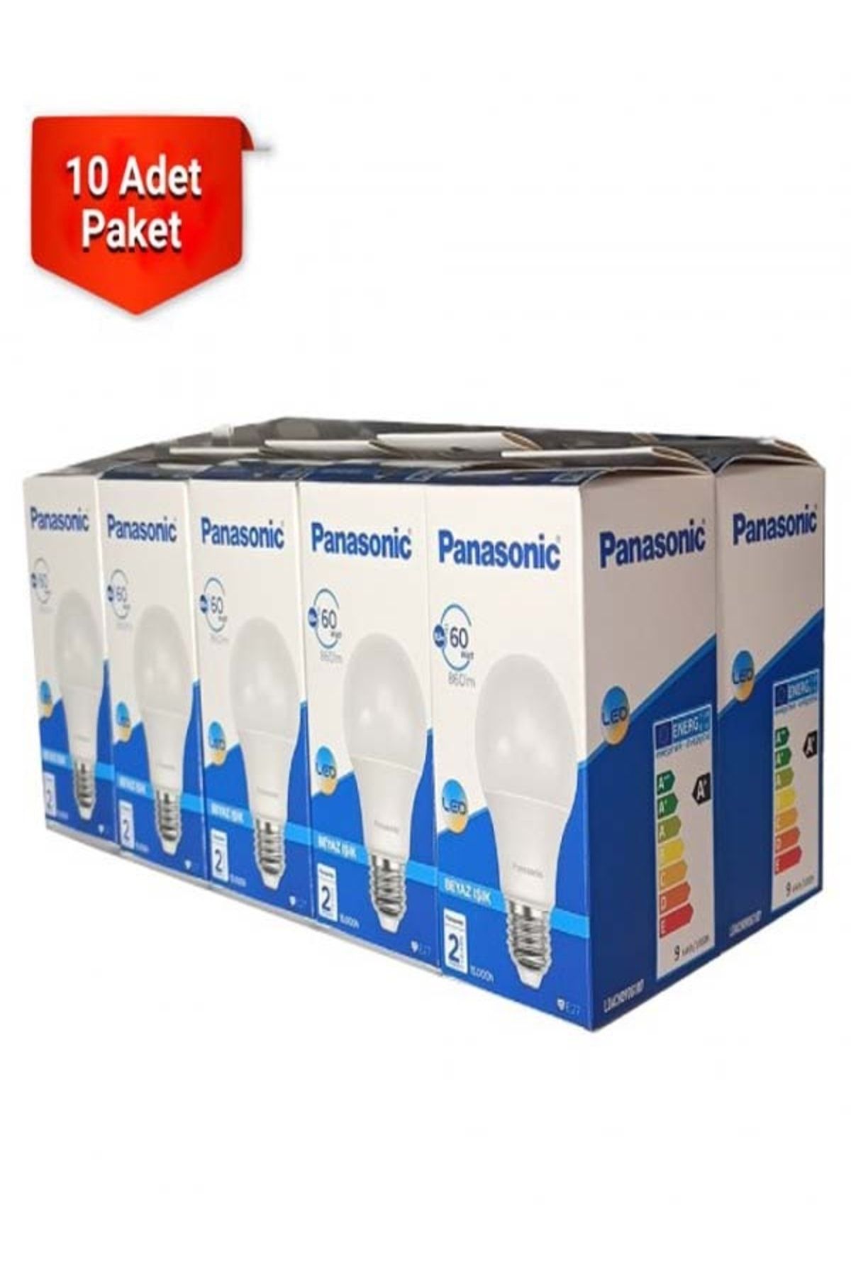 VİKO Panasonic E27 Led Ampul 8,5w 60w 860lm 6500k Beyaz - 10'lu Paket