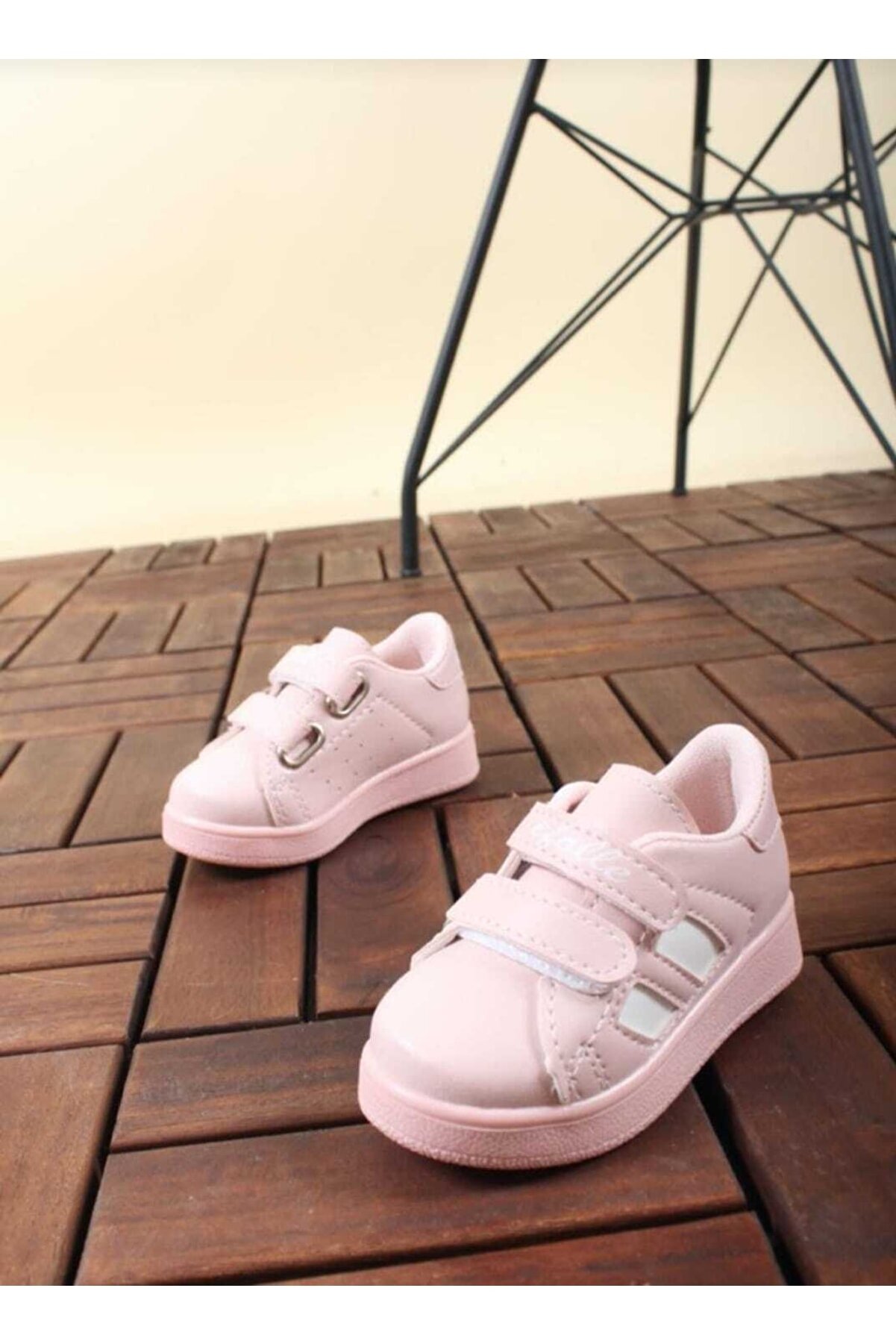 DARKLOW Efl-2b Bebek Spor Sneaker Günlük Cırtlı Spor Ayakkabı Pudra