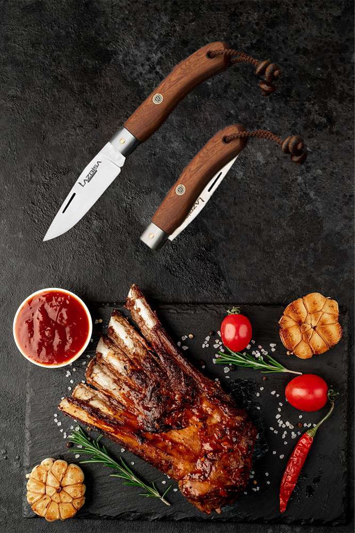 LAZBİSA Mutfak Bıçak Et Ekmek Sebze Meyve Bıçağı Çakı Kamp Bıçağı