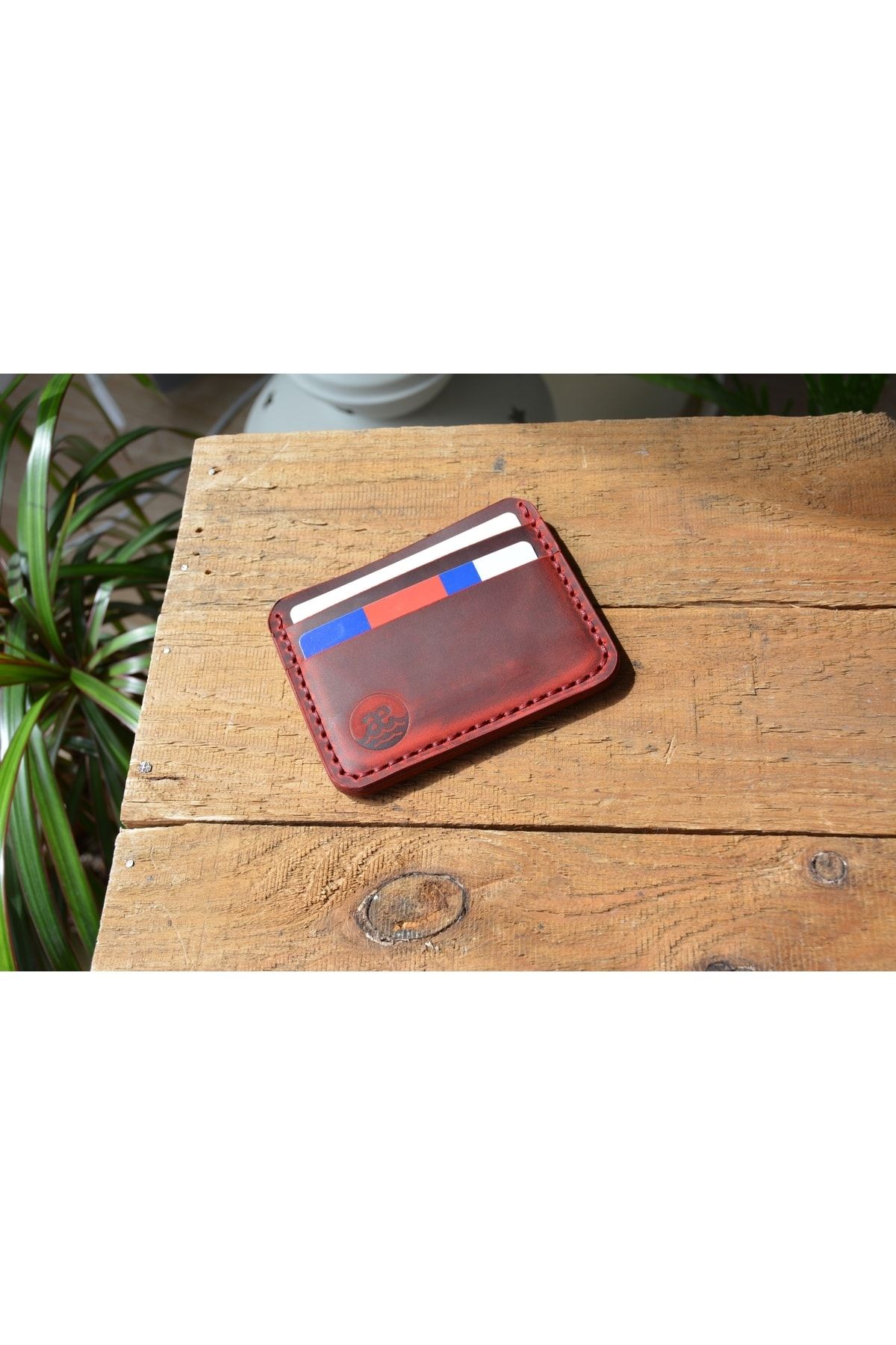 AYE Leather El Yapımı Hakiki Deri Pequeno Kartlık Crazy Kırmızı