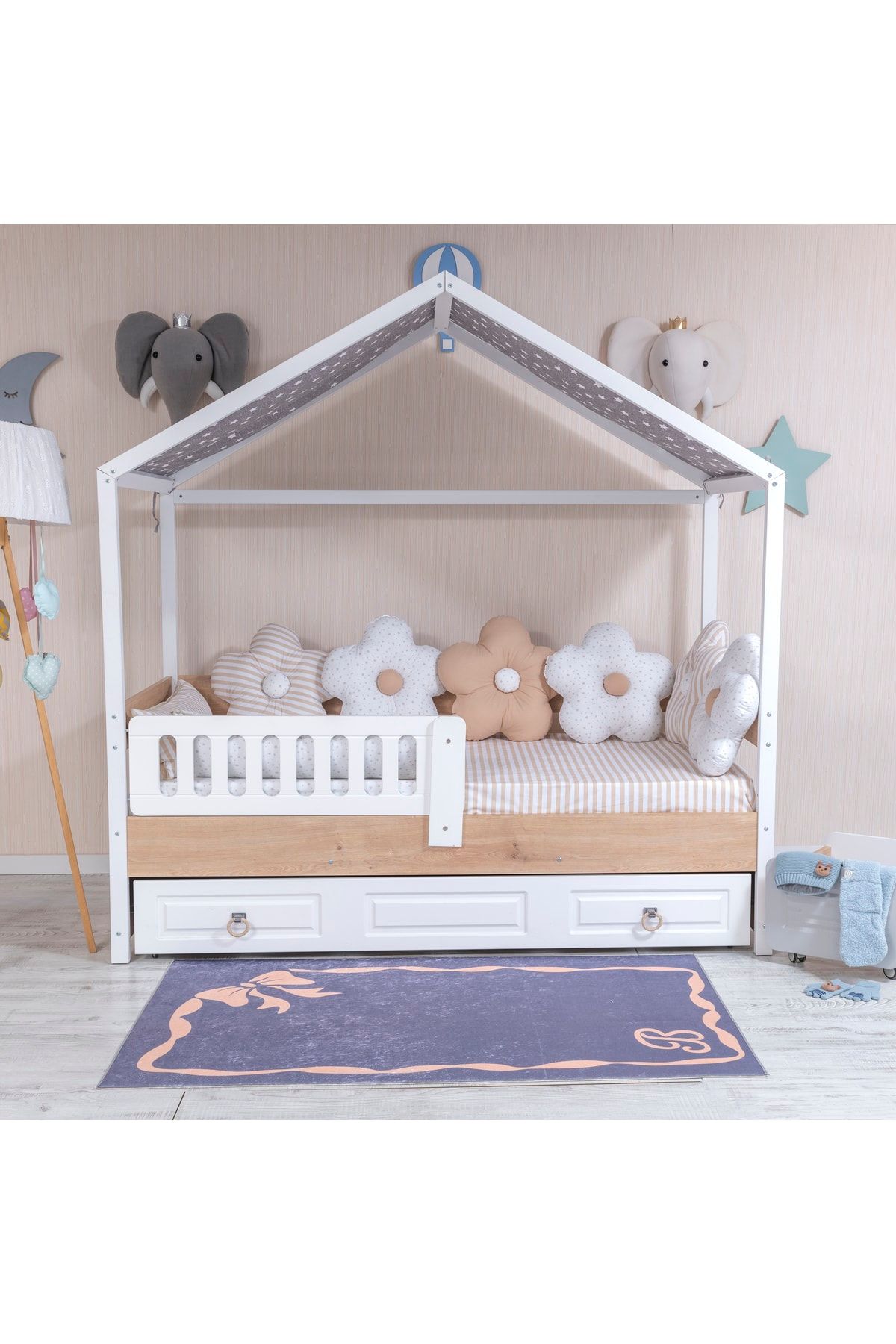 Mini Baby Papatya Cappy Montessori Bebek-çocuk Uyku Seti 90x190