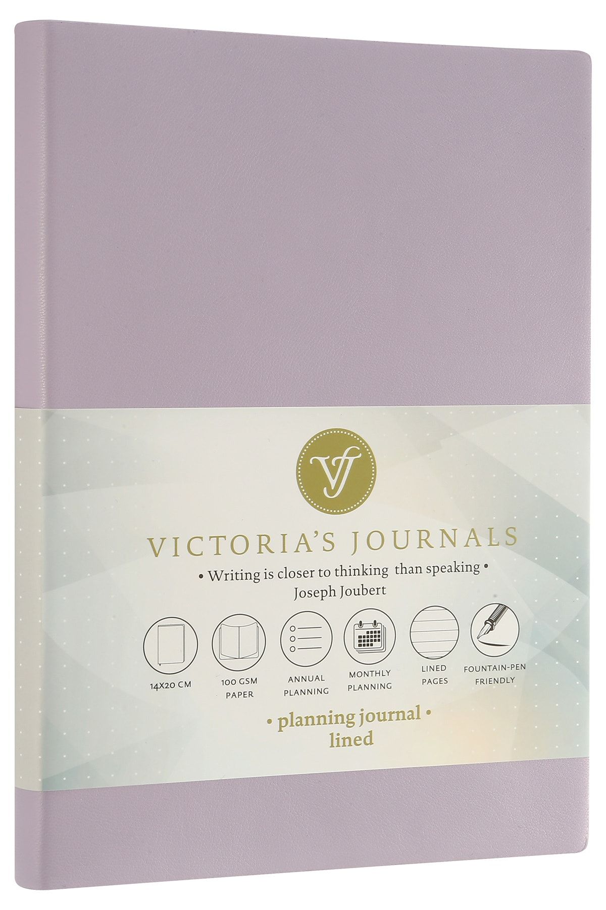 Victoria's Journals Smyth Pastel Tarihsiz Kalın Yapraklı Çizgili Defter 15x21 Cm (A5) Mor