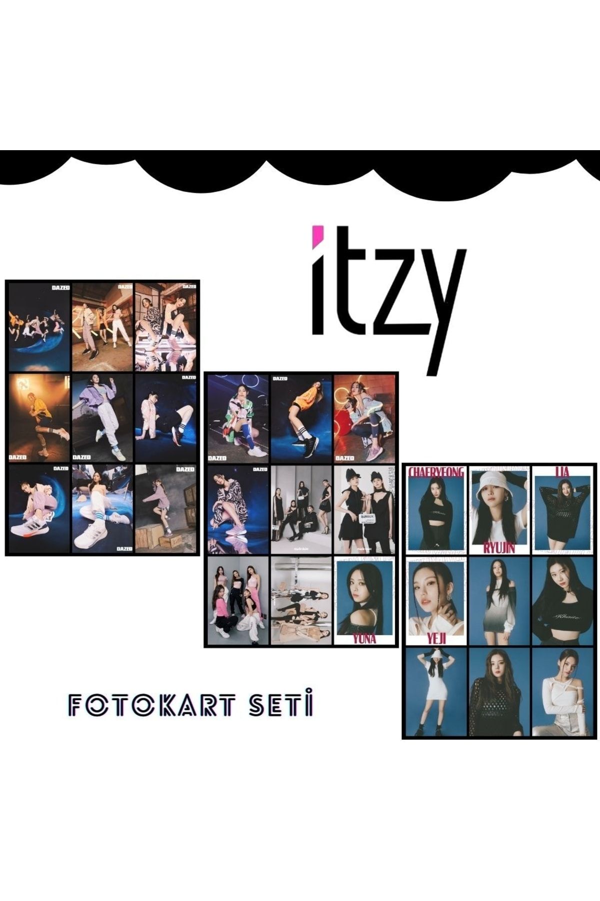 Kpop Dünyasi Itzy '' Magazine Kolaj '' Fotokart Seti
