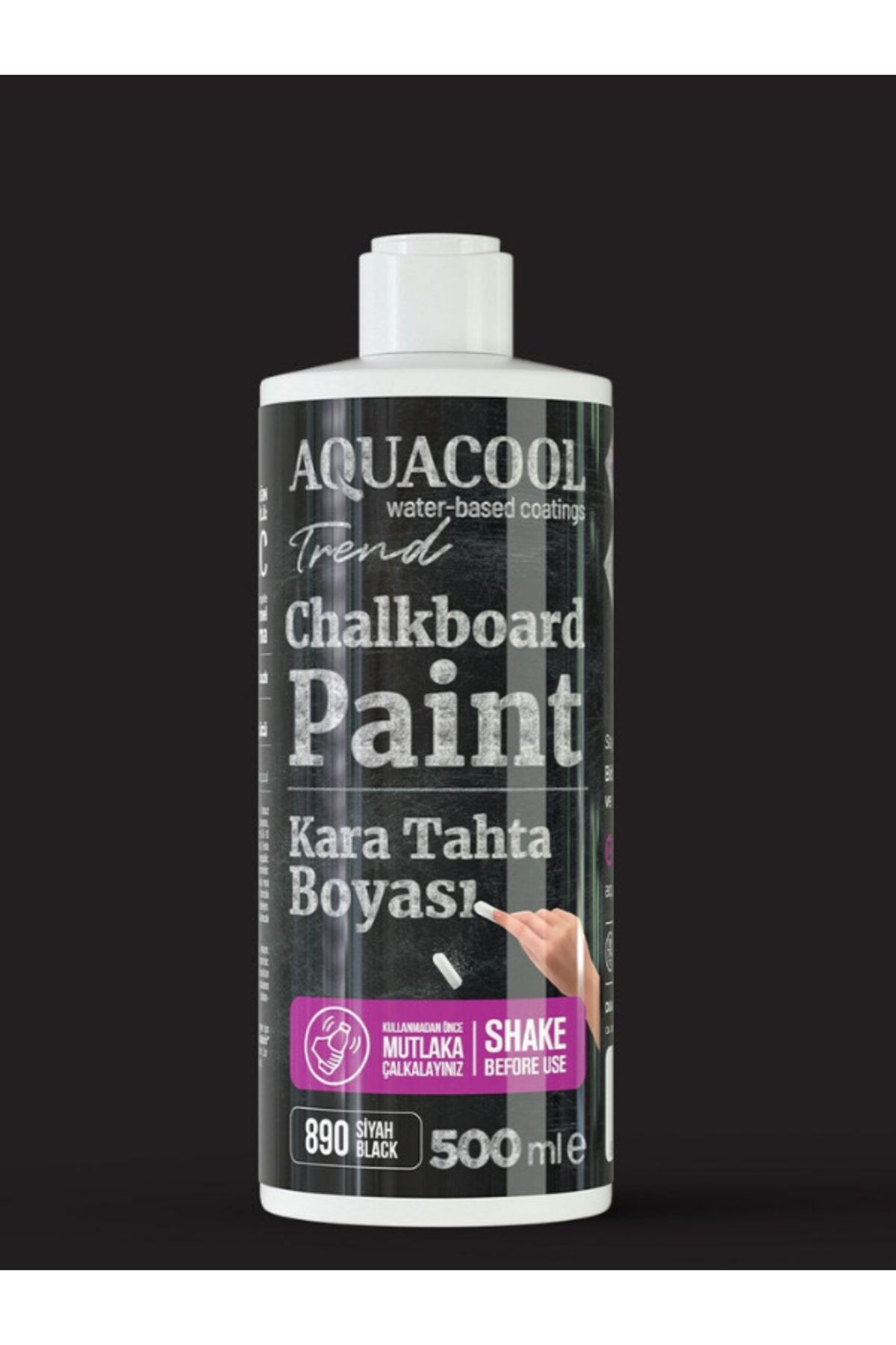 Aquacool Trend Kara Tahta Boyası Chalkboard 500 Ml Siyah