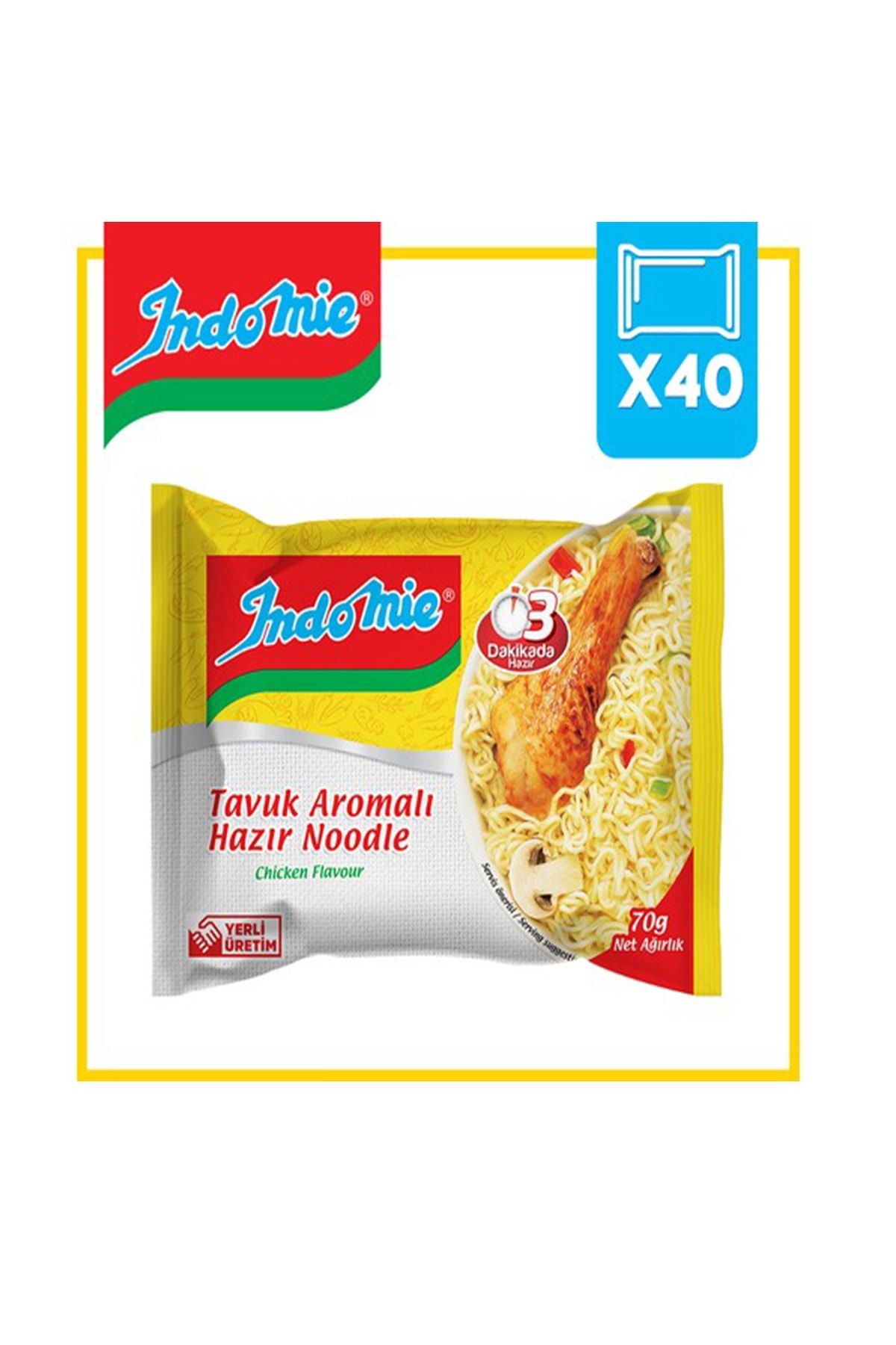 Indomie 3dk Hazırlanan Muhteşem Lezzet Tavuk'lu Noodle 75gr X40