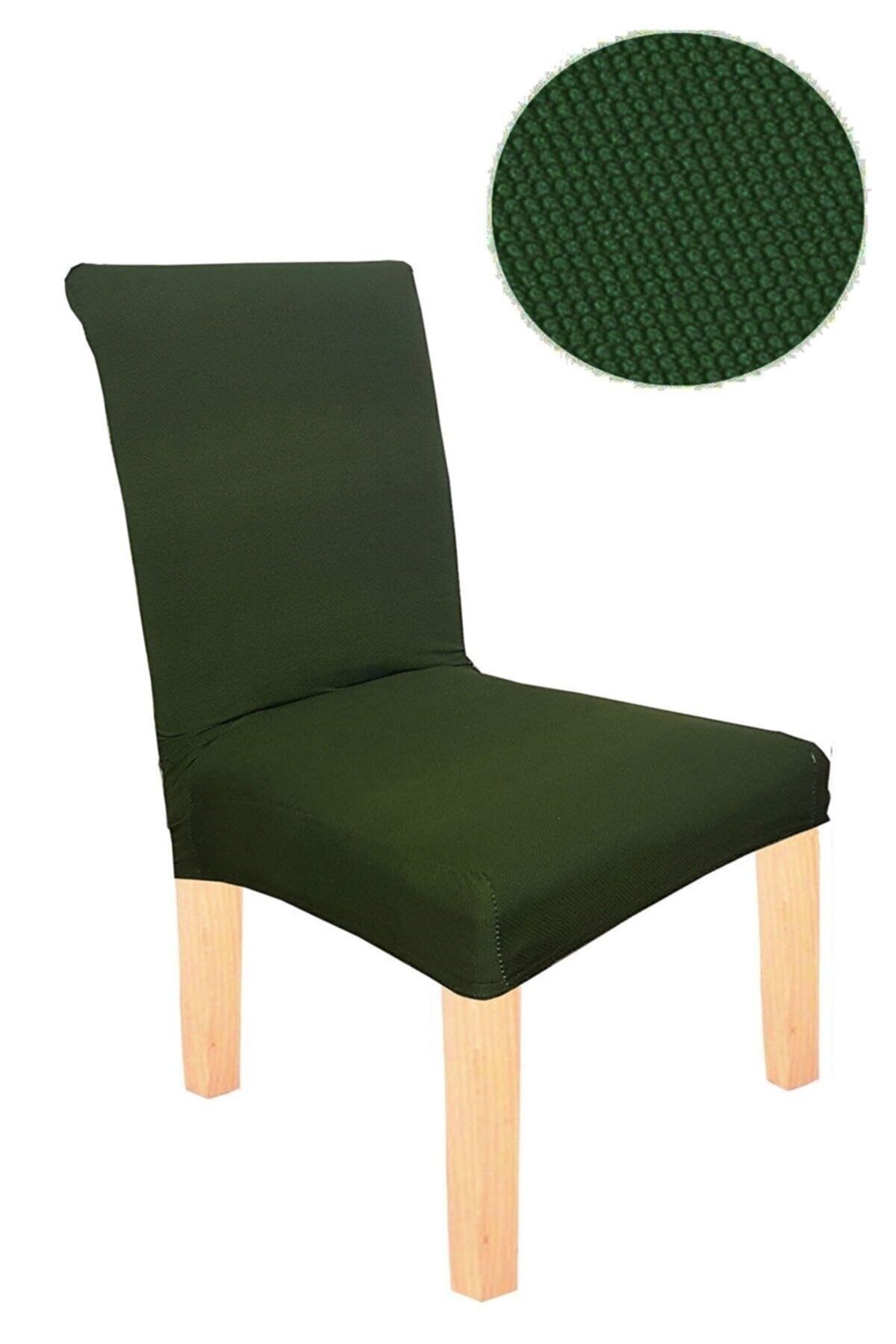 elgeyar Balpeteği Likra Kumaşlı Sandalye Örtüsü Lastikli Sandalye Kılıfı 1 Adet Yeşil Rengi