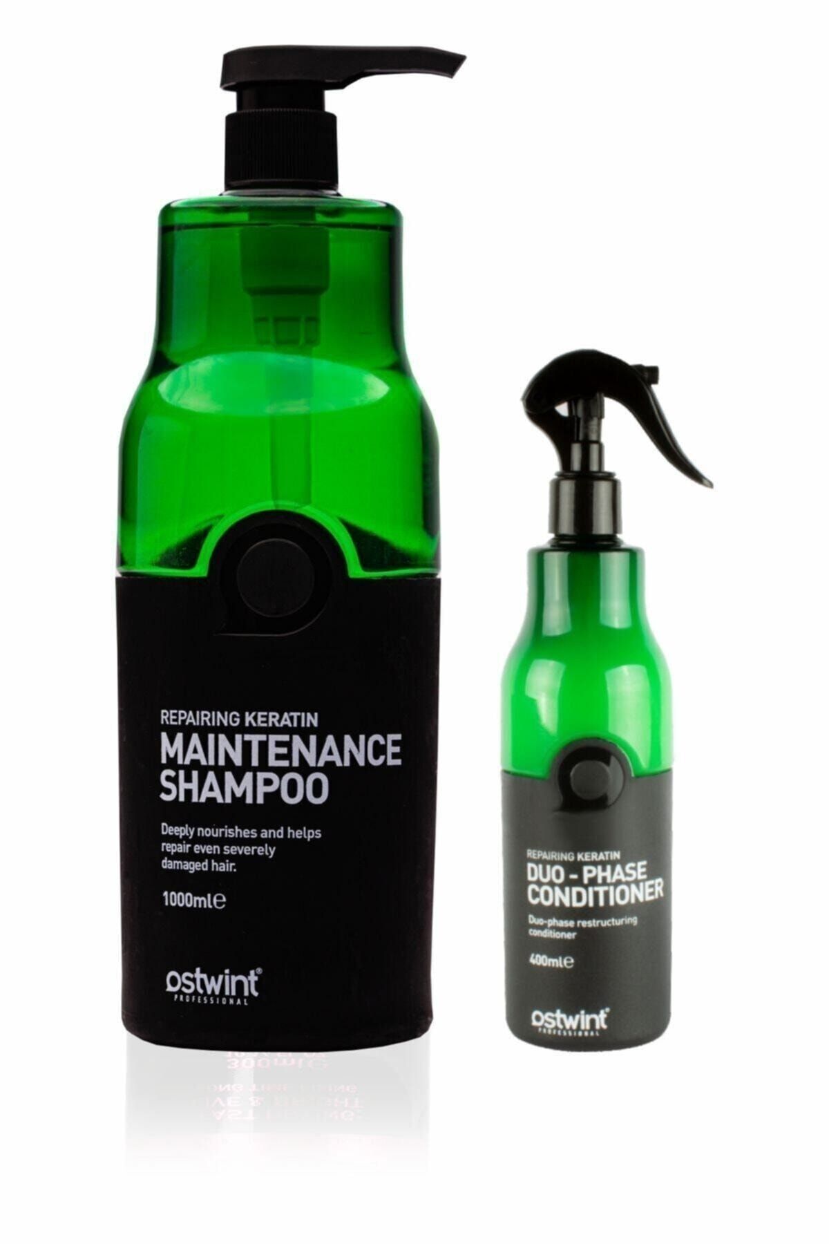 Ostwint Keratin Şampuan 1000 ml Ve Çift Fazlı Fön Suyu Keratin 400 ml 2in1
