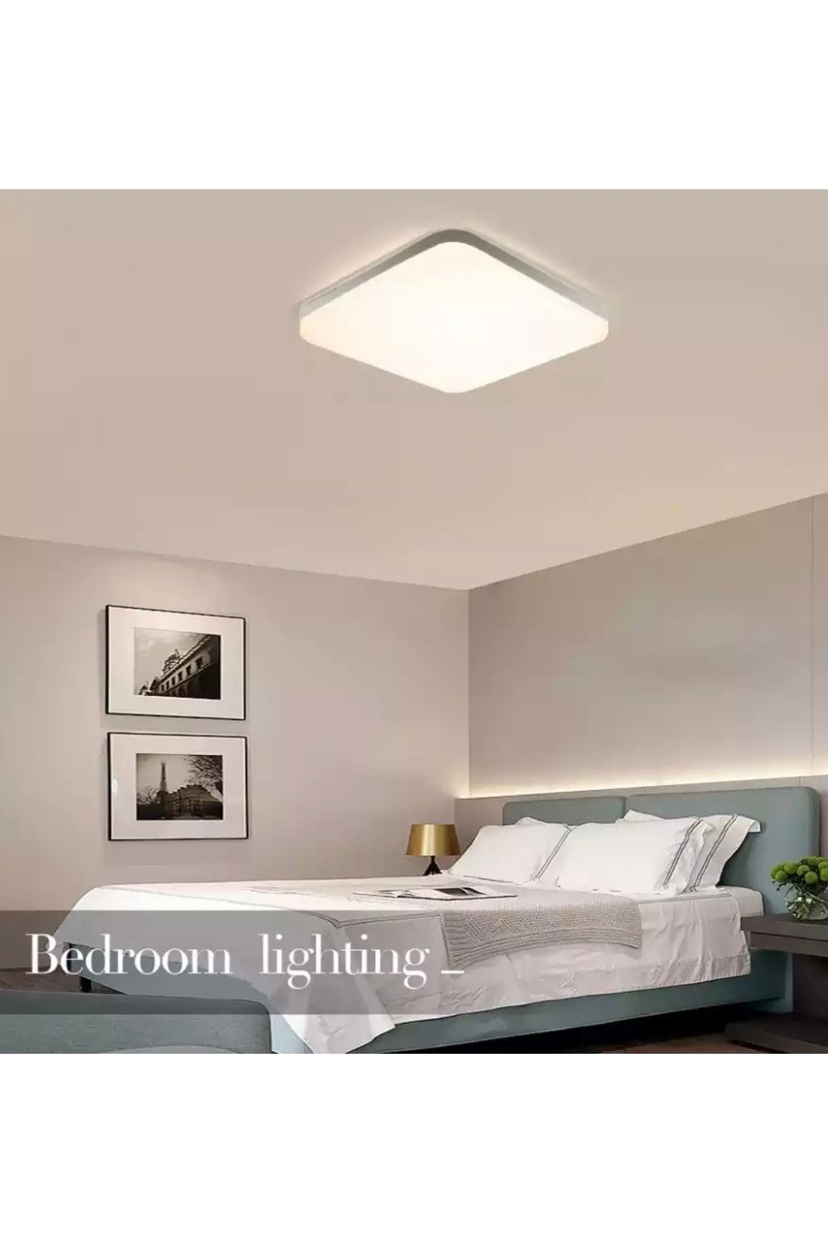 Fico Home Büyük Boy Metal Kasa Modern Kare Led Avize Salon Oturma Odası Mutfak Avize 6500k Beyaz Işık 30x30