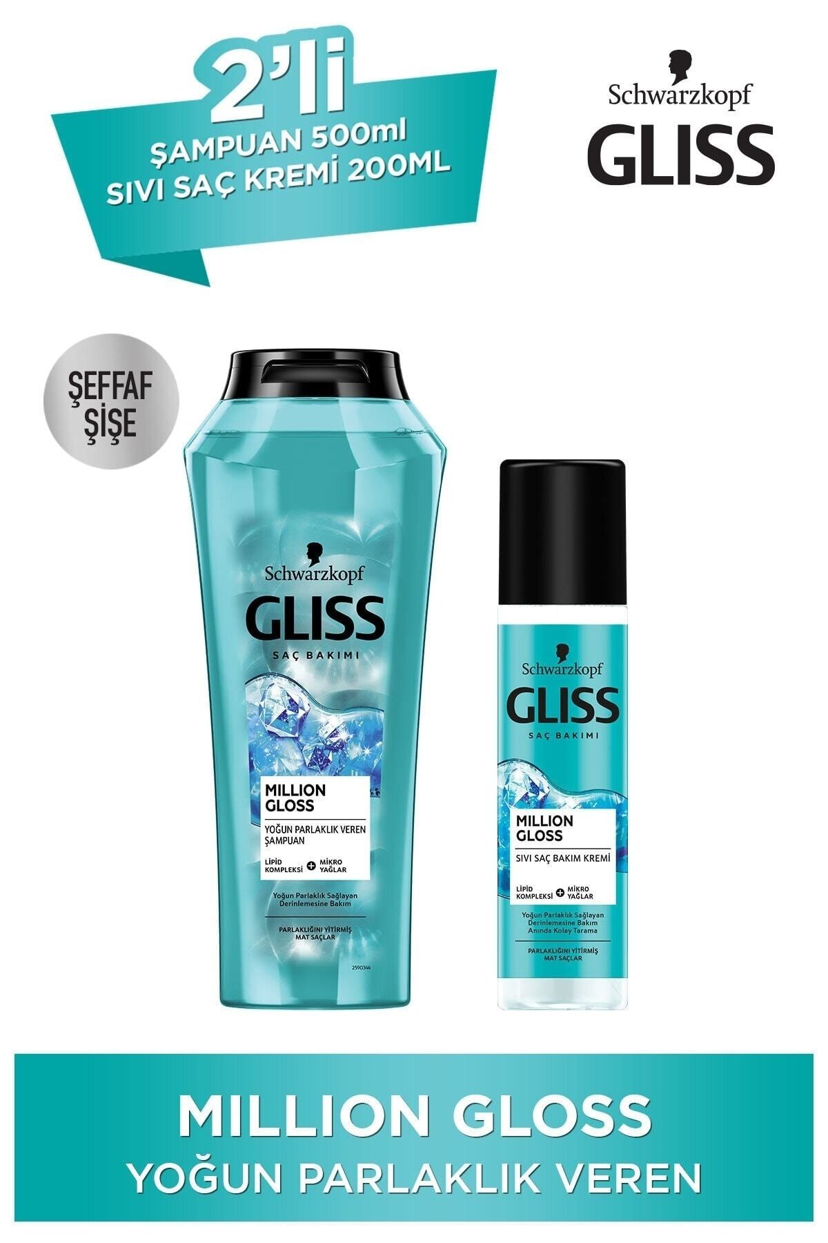 Gliss Million Gloss Yoğun Parlaklık Seti (şampuan 500 Ml Saç Kremi 360 Ml)