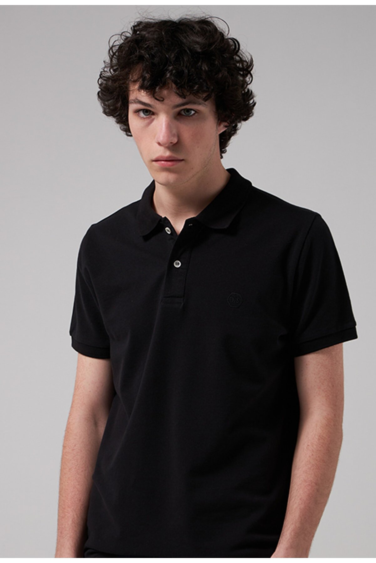 D'S Damat Polo Yaka T-shirt (REGULAR FİT) Siyah Renk % 100 Pamuk
