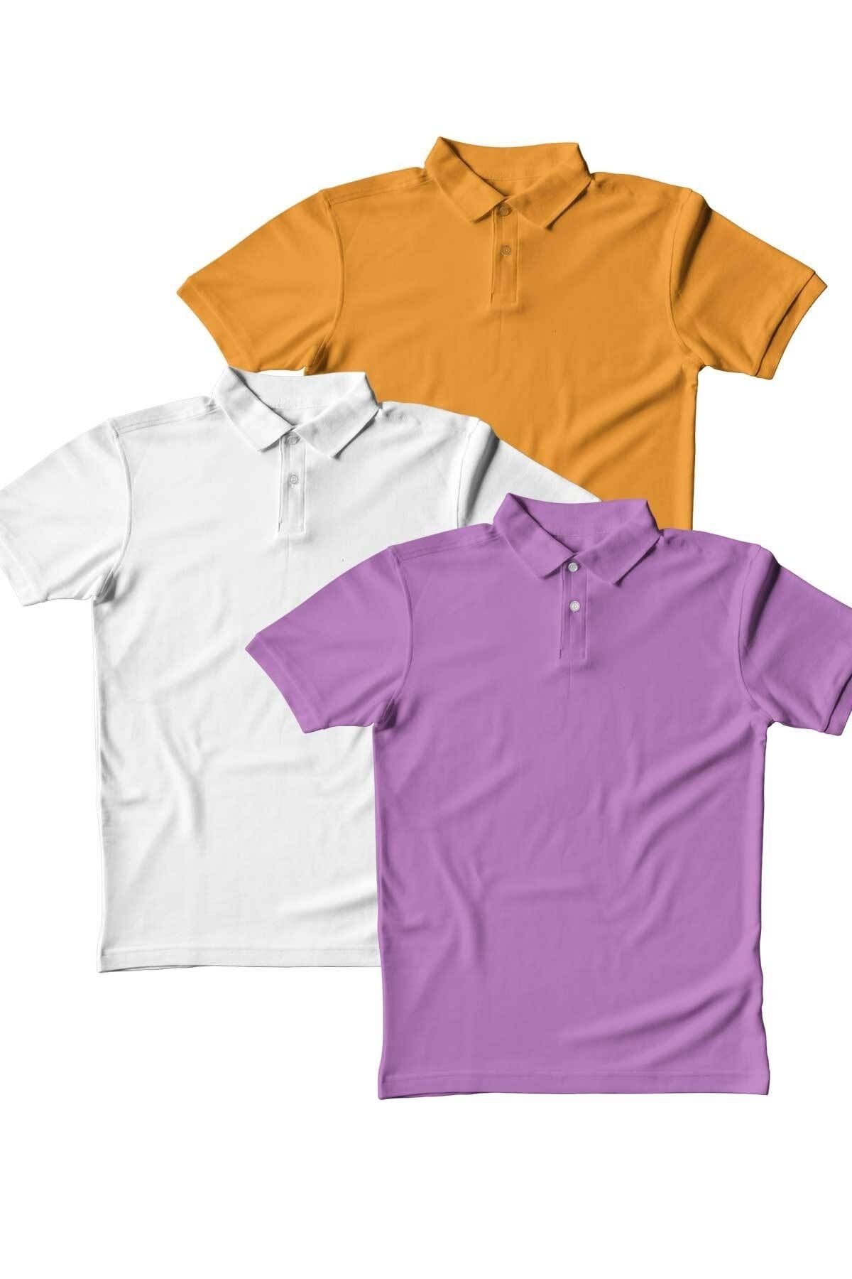 Burlu Polo Yaka T-shirt 3 lü Set
