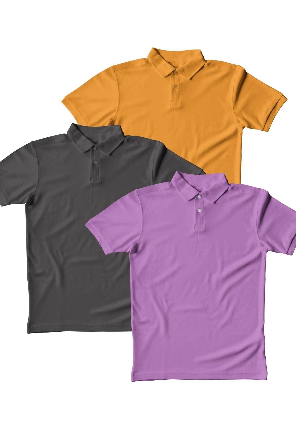 Burlu Polo Yaka T-shirt 3 lü Set