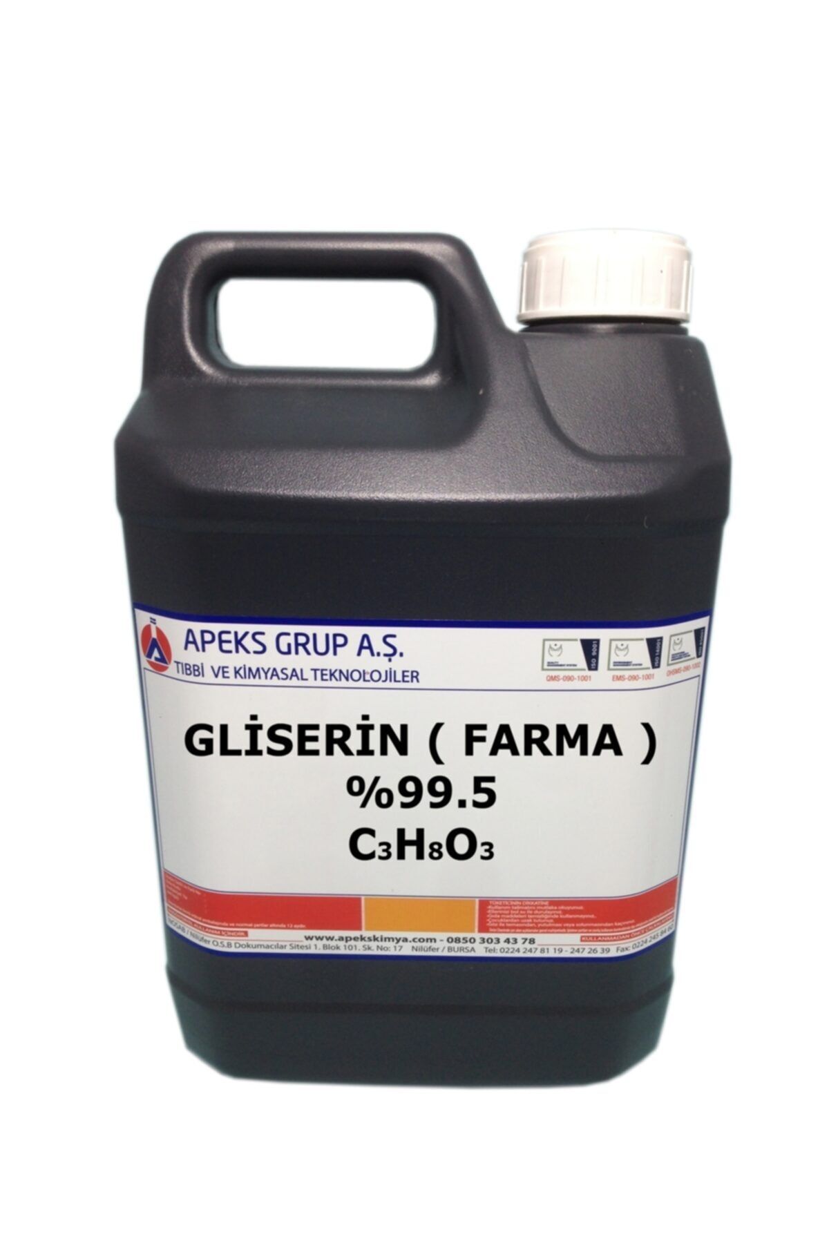 APEKS Gliserin  Farma  - %99.5 - C3h8o3 - 5 kg