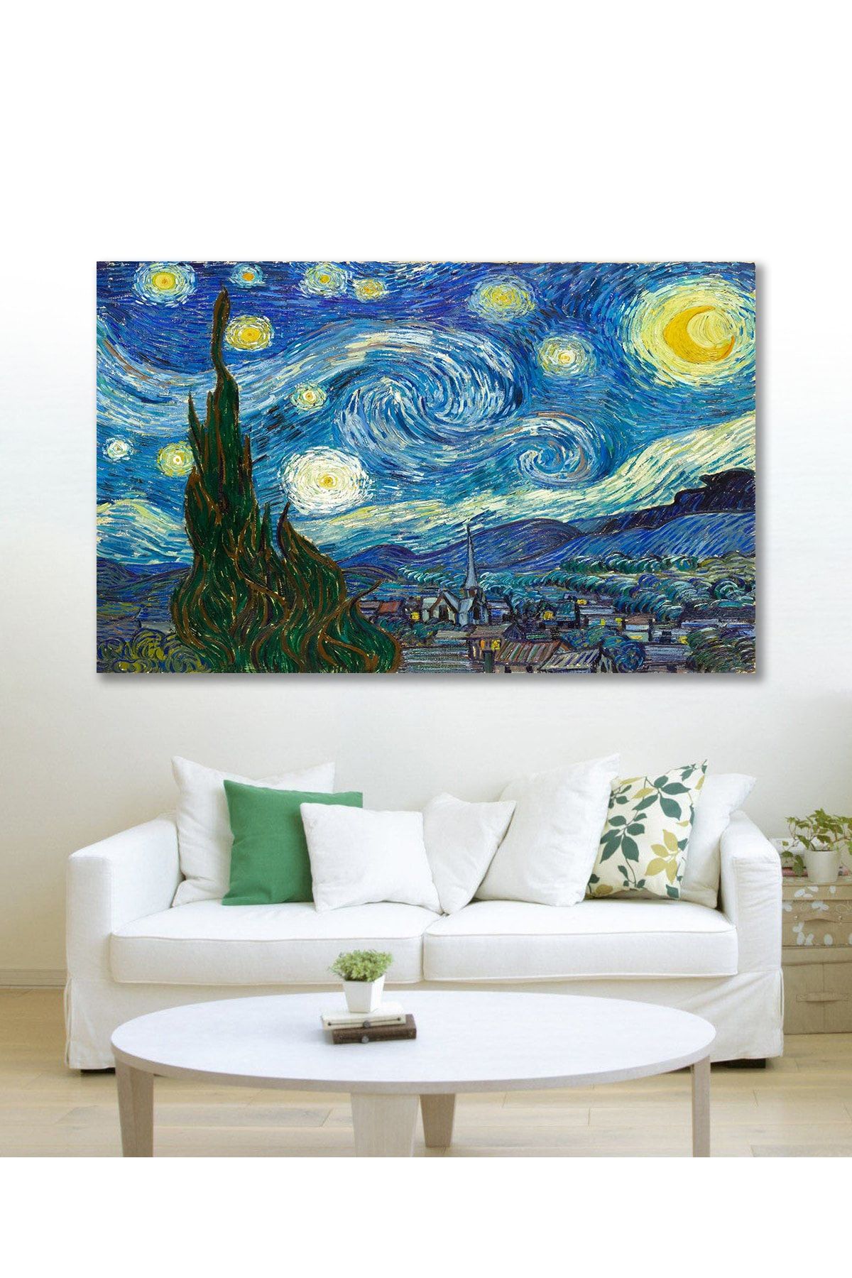 Hediyeler Kapında 50x70 Van Gogh Yıldızlı Gece Duvar Kanvas Tablo