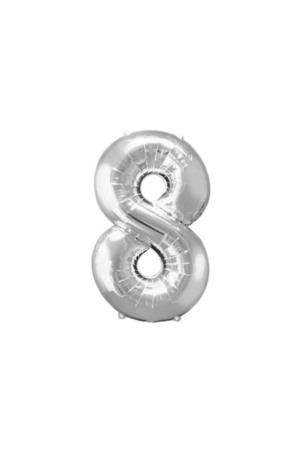 Ece Folyo Gümüş 8 Sayı Balon Büyük Boy 100 cm Helyum Kaliteli Organizasyon Doğum Günü Eğlence Söz Nişan