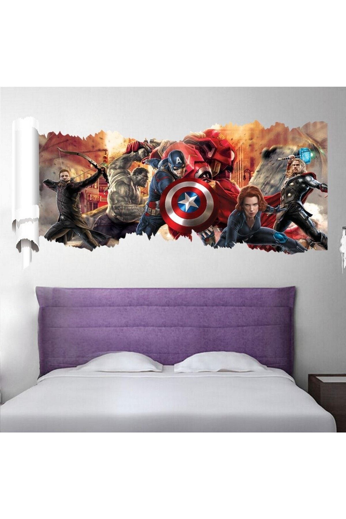 CRYSTAL KIDS Yenilmezler Filmi Avengers 3 Boyutlu Çizim Duvar Sticker