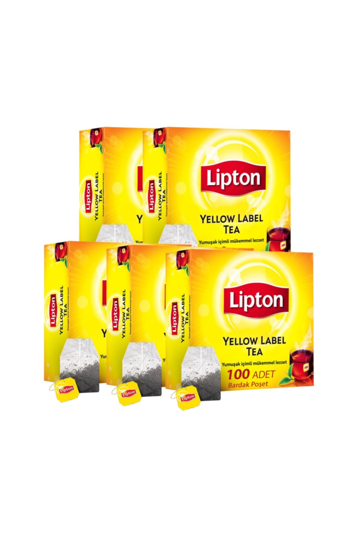 Lipton Yellow Label Bardak Poşet Çay 100'lü 5 Paket 500 Adet