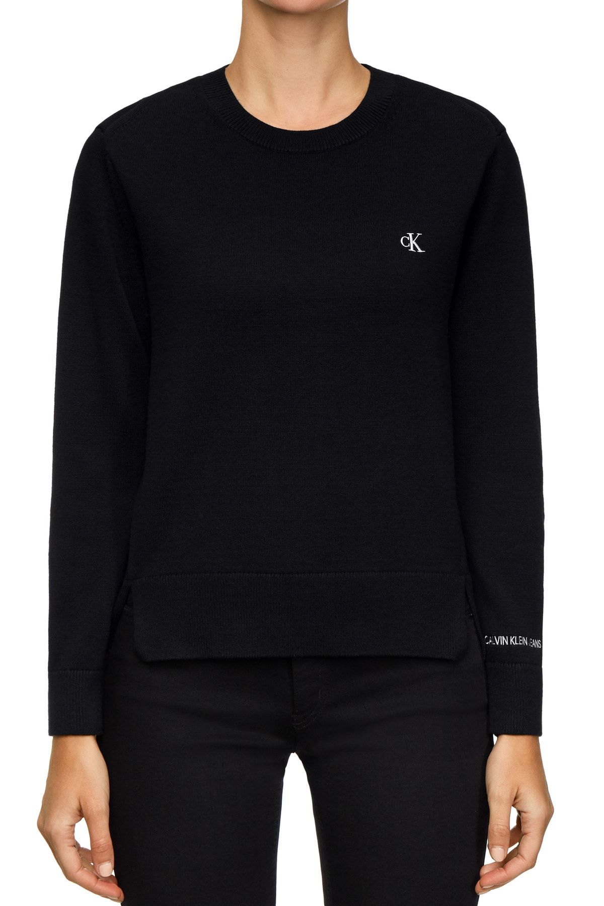Calvin Klein Açık Gri Essential %100 Pamuklu Kadın Sweatshirt