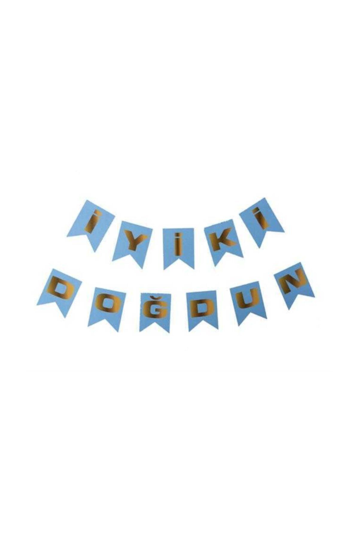 Deniz Party Store Iyi Ki Doğdun Banner Mavi Üzeri Gold Varaklı