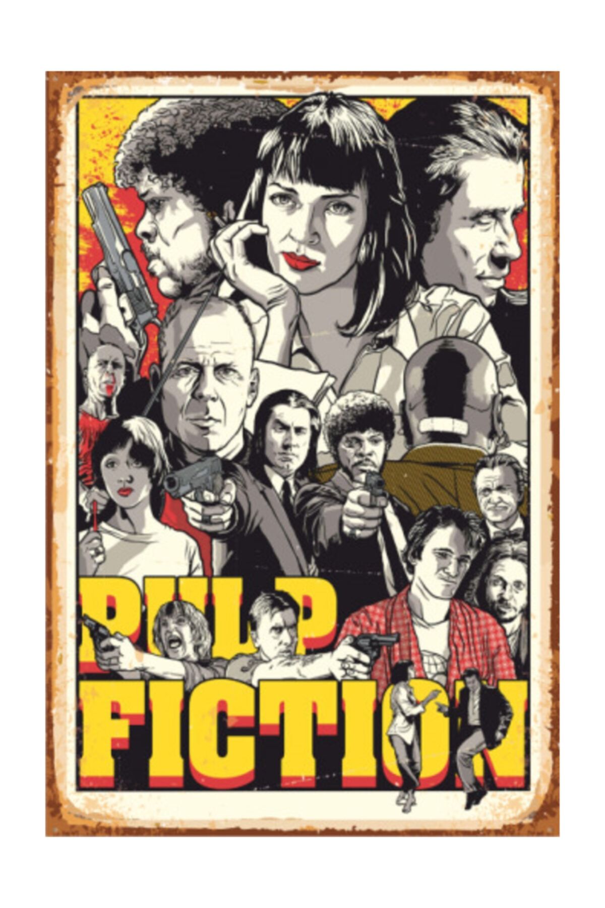 Hayat Poster Pulp Fiction Sinema Retro Vintage Ahşap Poster