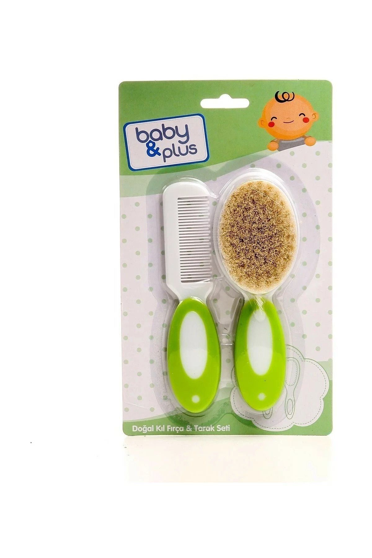 Baby Plus Bebek Doğal Kıl Fırça&tarak Seti