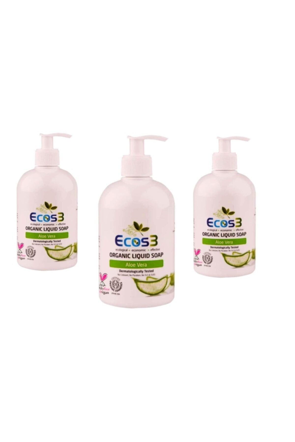 Ecos3 Organik Sıvı Sabun Aloevera 3'lü Set 500 Ml