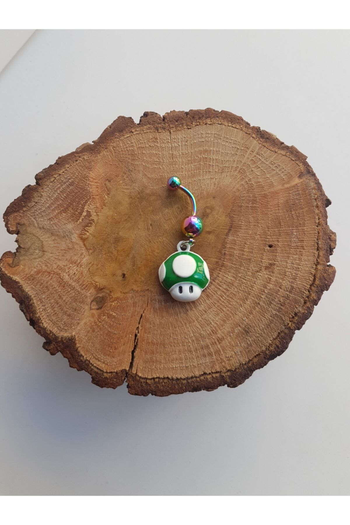 Karınca Piercing Super Mario Yeşil Mantar Sallantılı Göbek Piercing (retro)