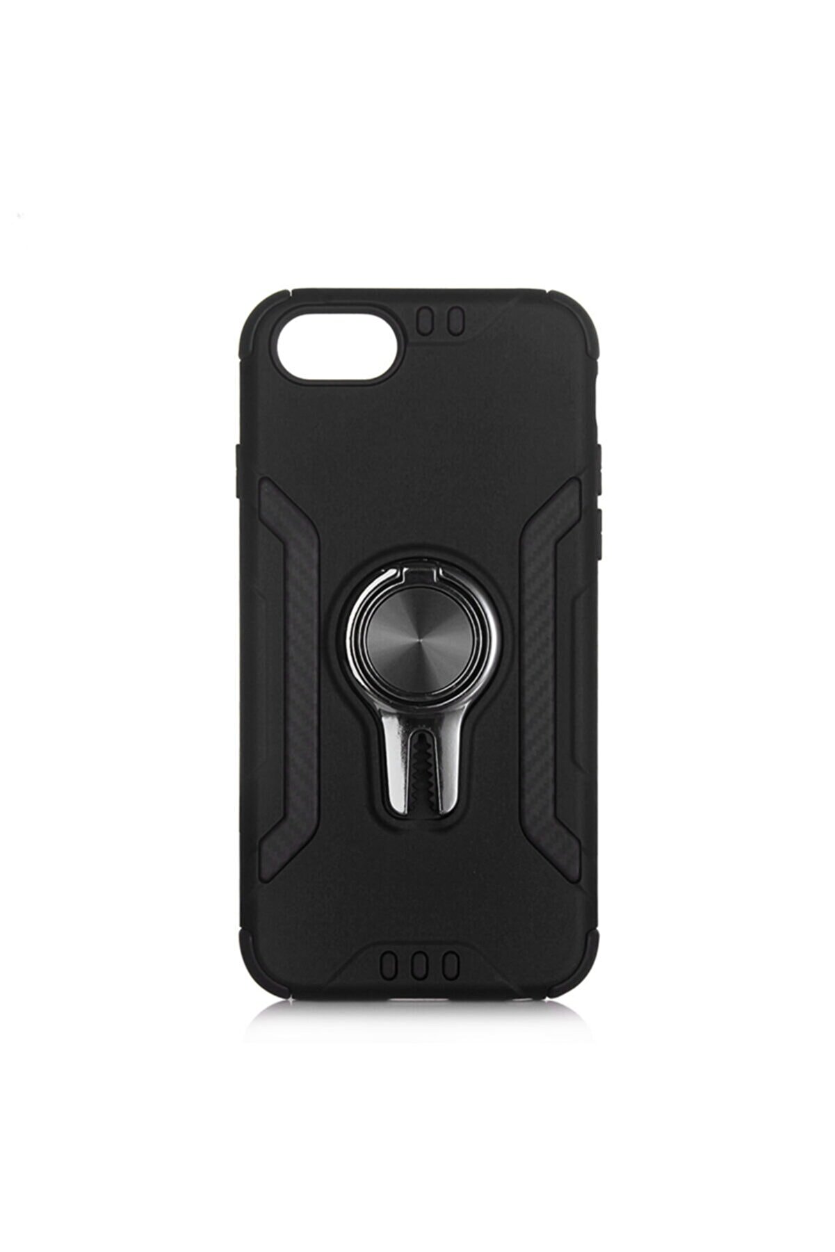 KNY Apple Iphone 8 Kılıf Yüzüklü Manyetik Standlı Coco Kapak+cam Ekran Koruyucu