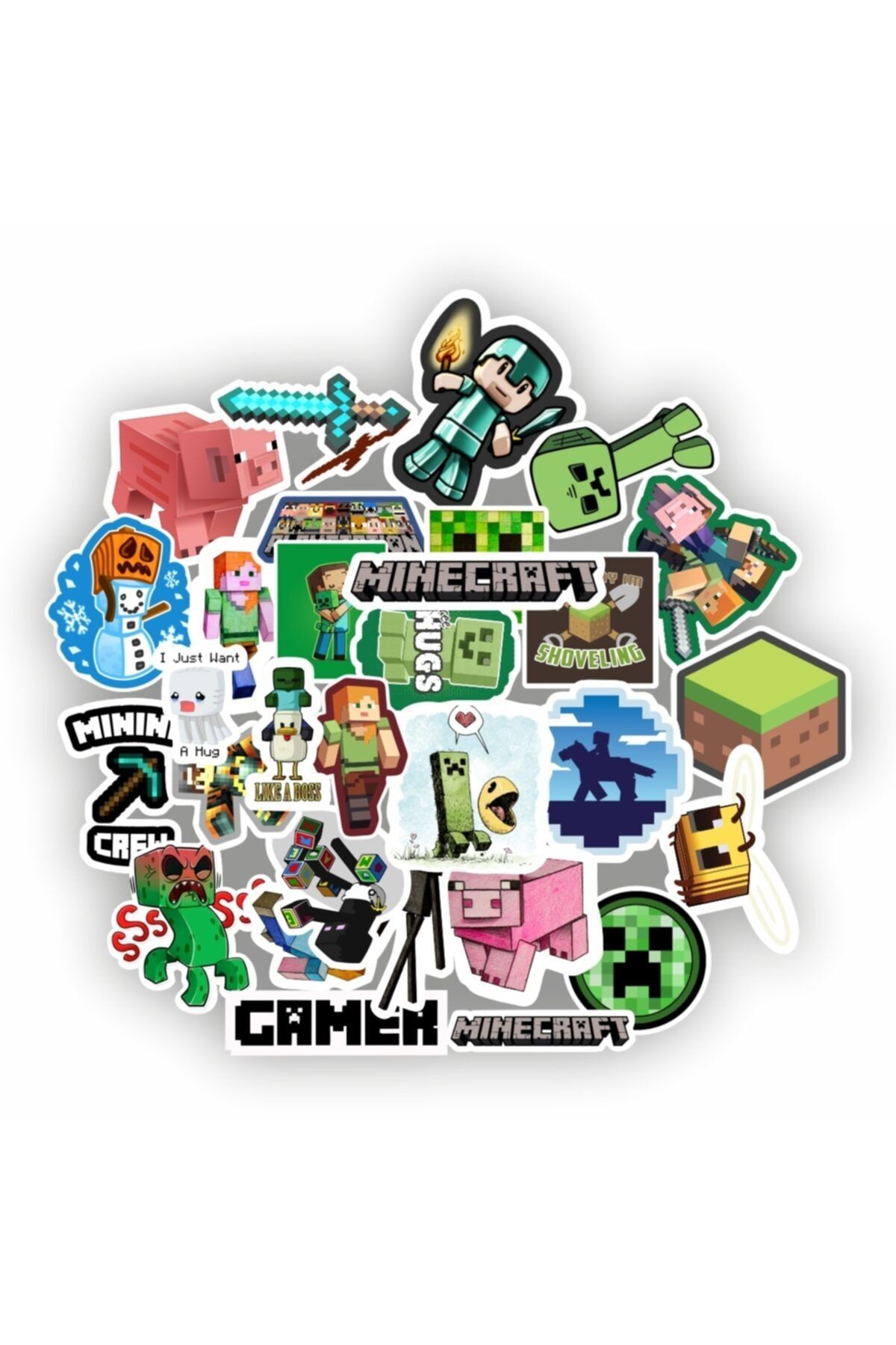 TUGİBU Laptop Notebook Gamer Minecraft Sticker Seti Ns05