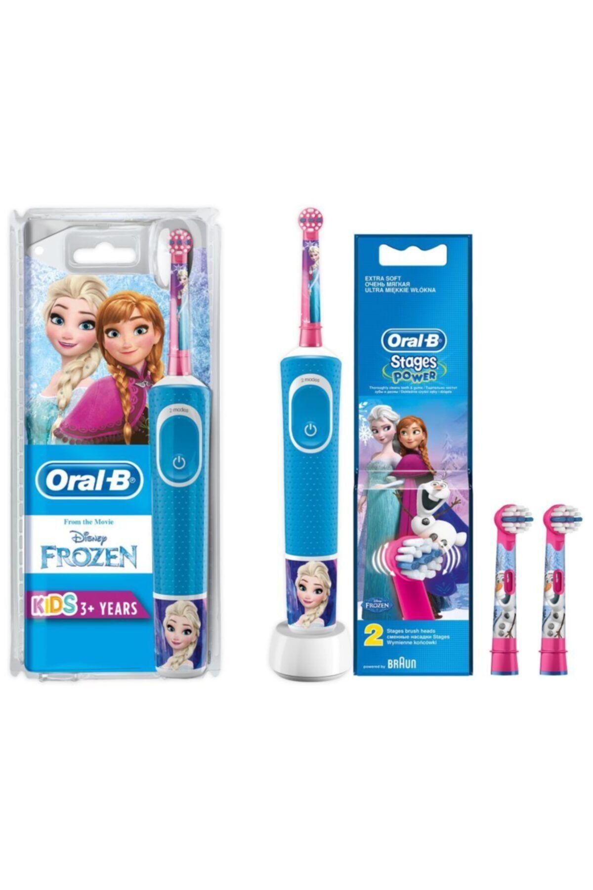 Oral-B D100 Çocuklar Için Şarjlı Diş Fırçası Frozen+2'li Yedek Başlık