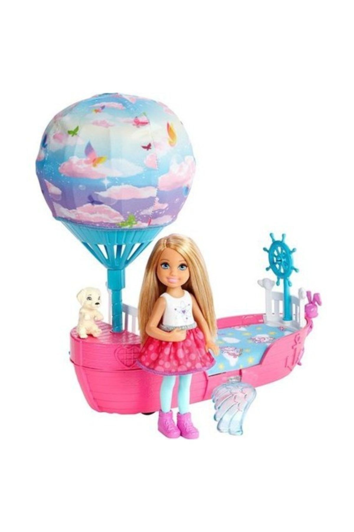 Barbie Dreamtopia Chelsea ve Kanat Çırpan Sihirli Kayığı Oyun Seti DWP59-DWP59