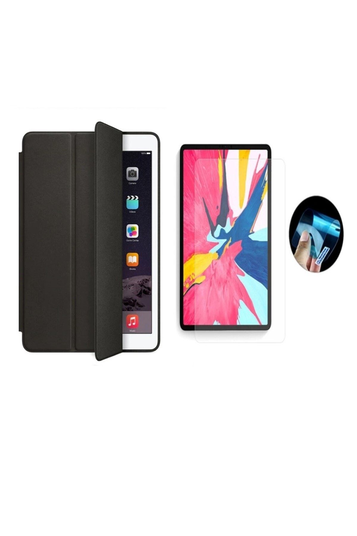 Dijimedia Ipad New 9.7 2018 Uyku Modlu Deri Smart Lansman Tablet Kılıf +9h Bükülen Nano Koruyucu (a1893 A1894)