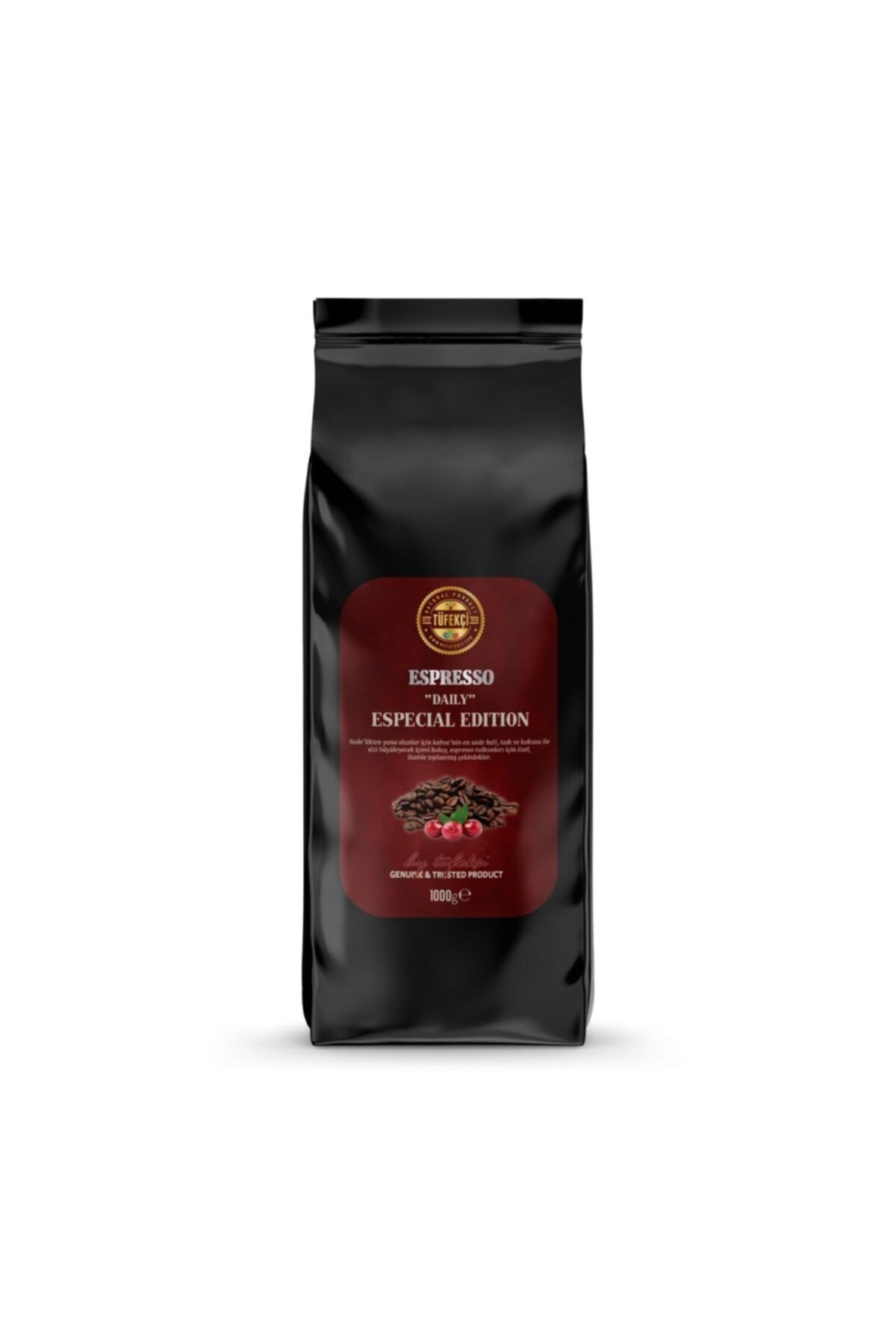 By Tüfekçi Espresso Daily Çekirdek Kahve Yüksek Çekirdek Kalitesi 18/19 Elek Medium Roast 1000 gr