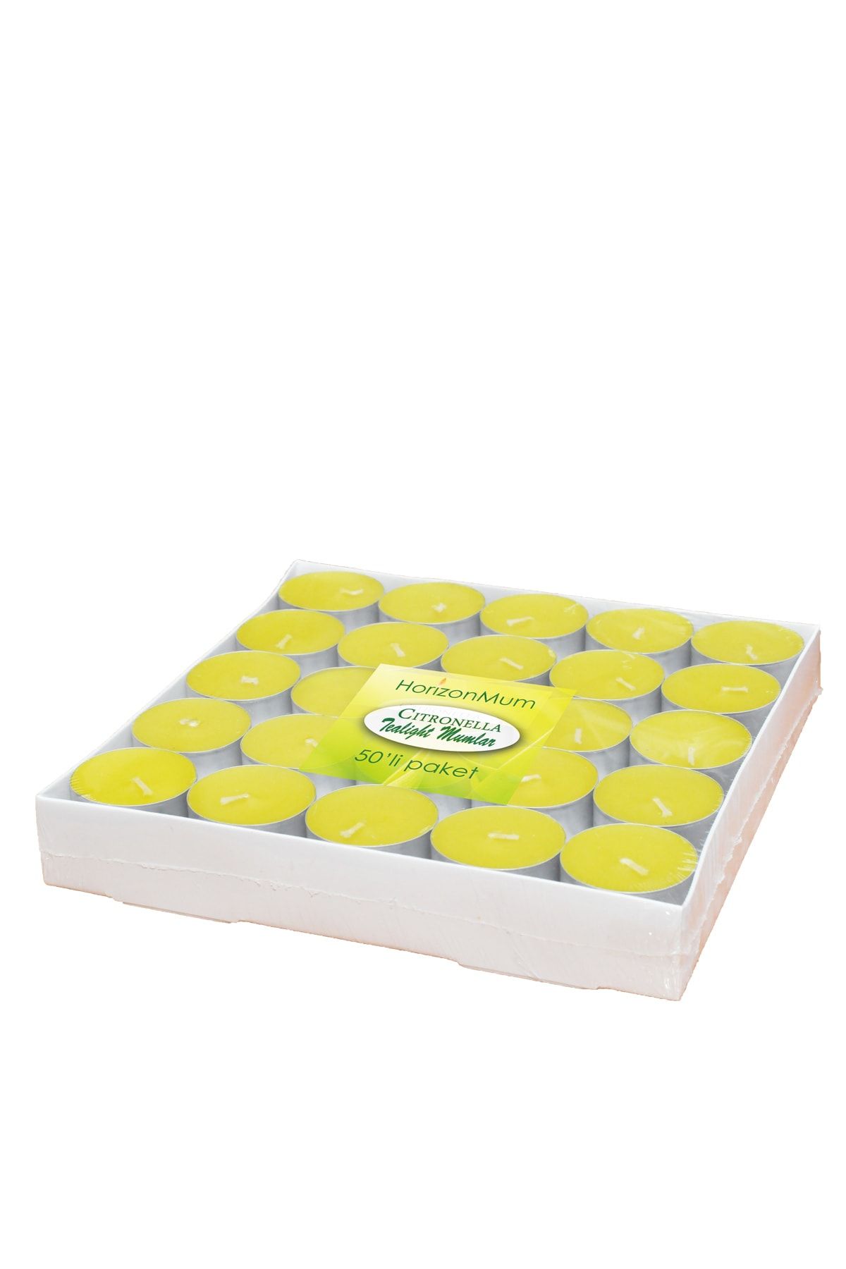 Horizon Mum Citronella 50'li Limon Çiçeği Kokulu Tealight Mum