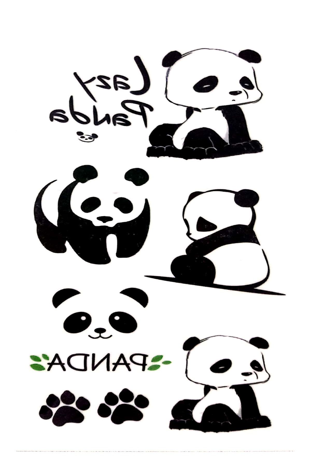 Parti Dolabı Tattoo Geçici Dövme Sevimli Panda
