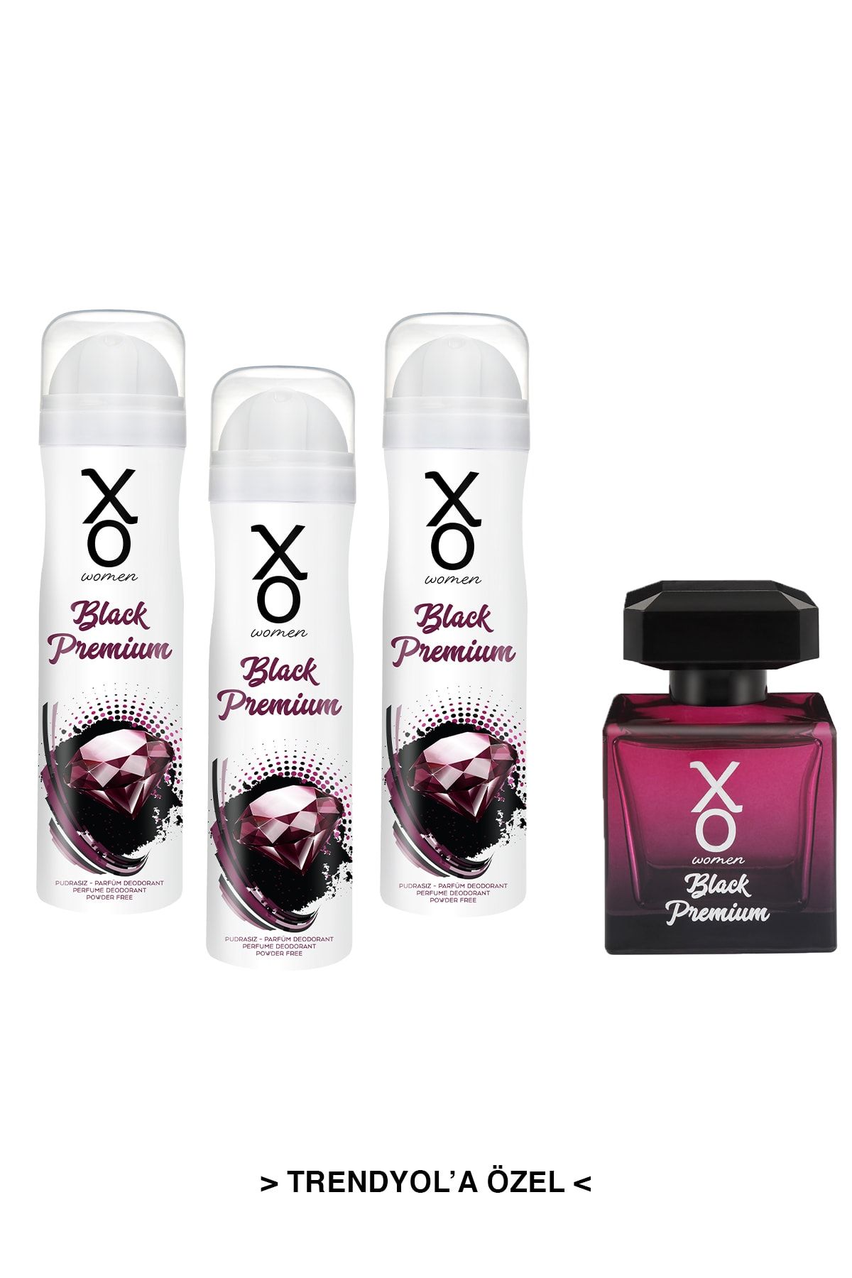 Xo Black Premium Women Edt Parfüm 100 ml + Deodorant 3 x 150 ml 7777777176627