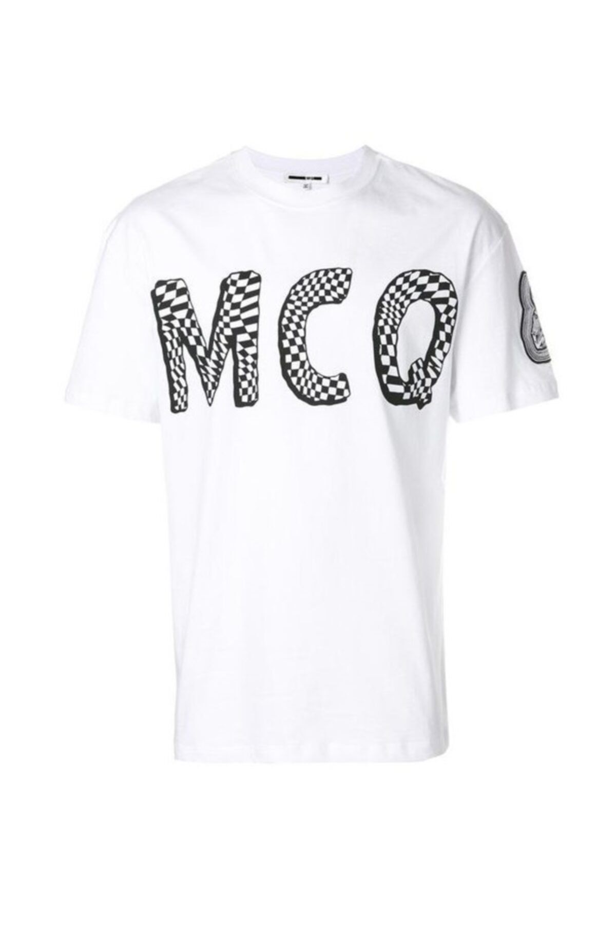 ALEXANDER MCQUEEN Sıfır Yaka Beyaz Uniseks T-shirt