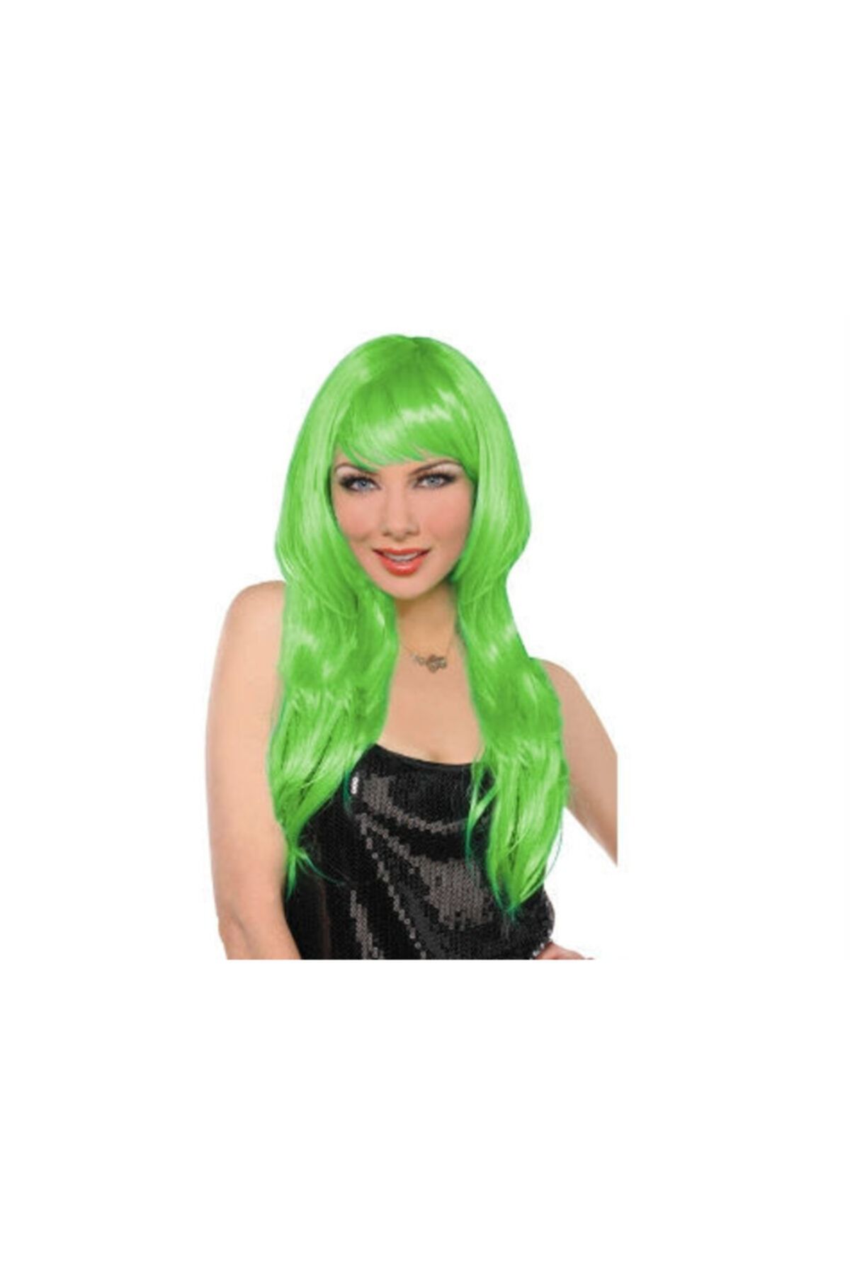 Pi İthalat Uzun Peruk Saç - Yeşil