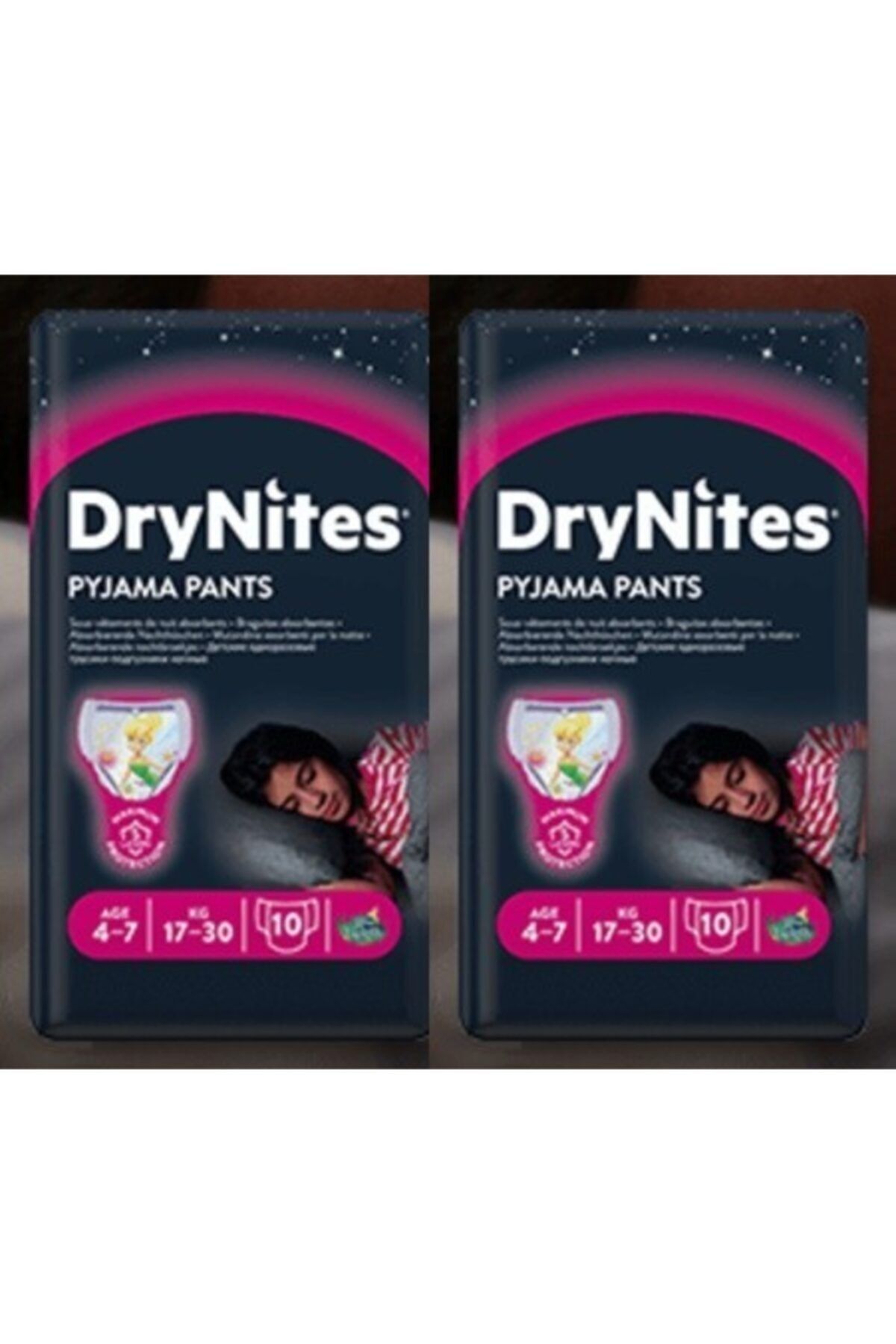 DryNites Kız Gece Emici Külodu 4-7 Yaş 17-30 kg 10'lu 2 Paket
