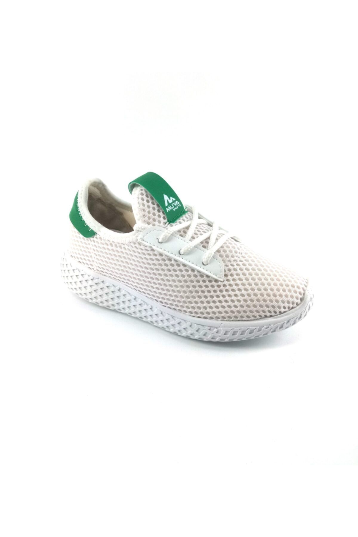 Muya Unisex Çocuk Beyaz Yeşil Spor Ayakkabı