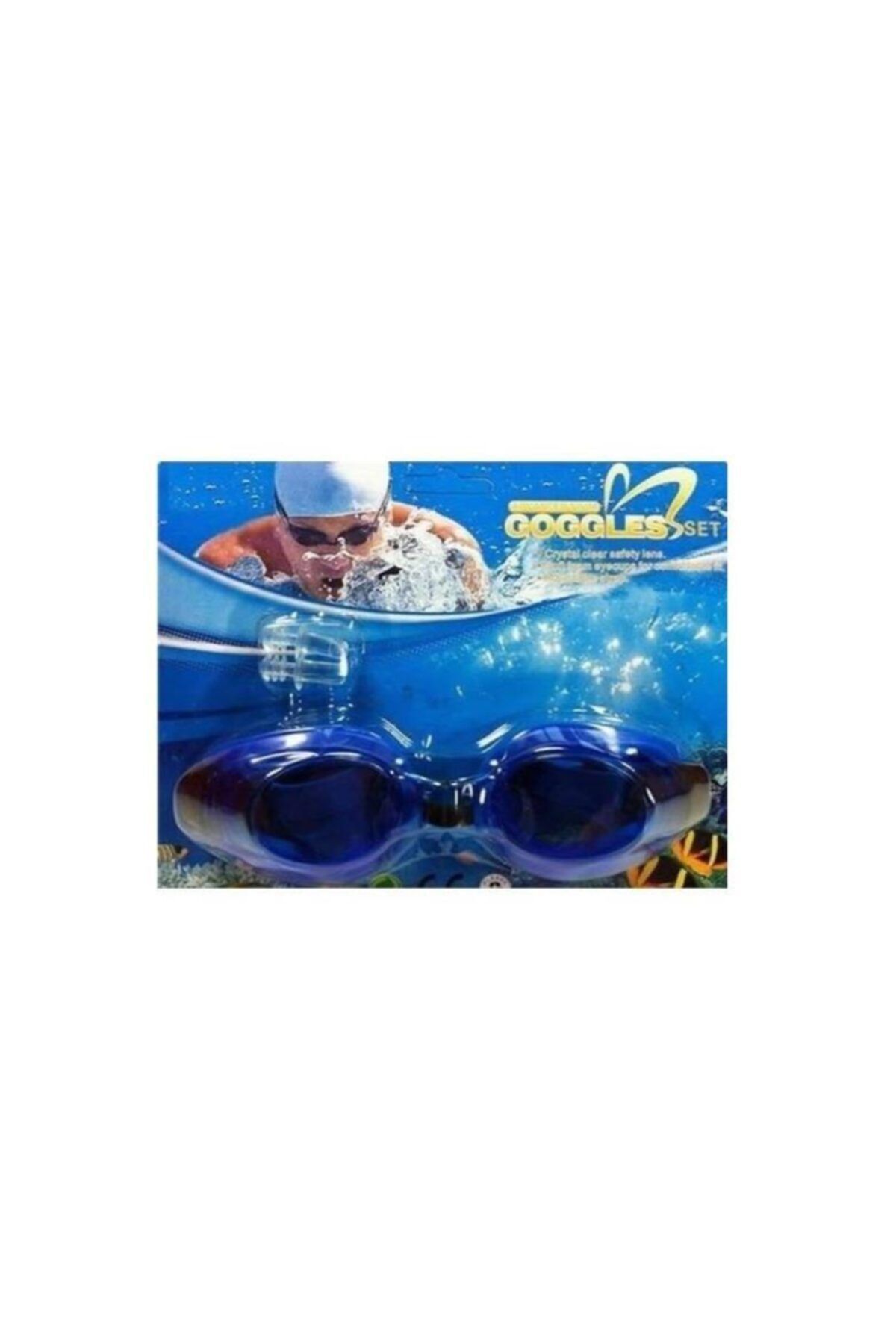 Vardem Kulak Tıkaçlı Yüzücü Gözlüğü Mavi 2088a