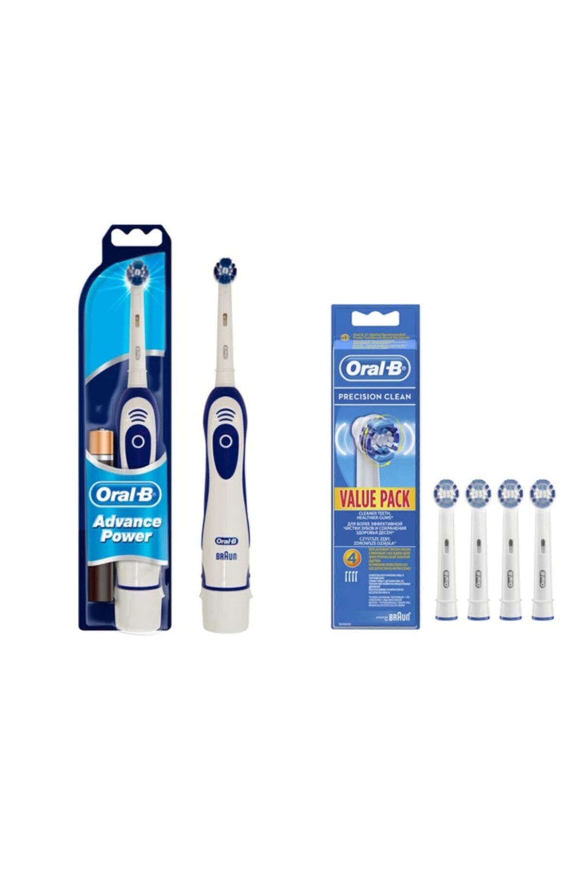 Oral-B Expert Precision Clean Pilli Diş Fırçası+ Precision Clean 4'lü Yedek Baslık